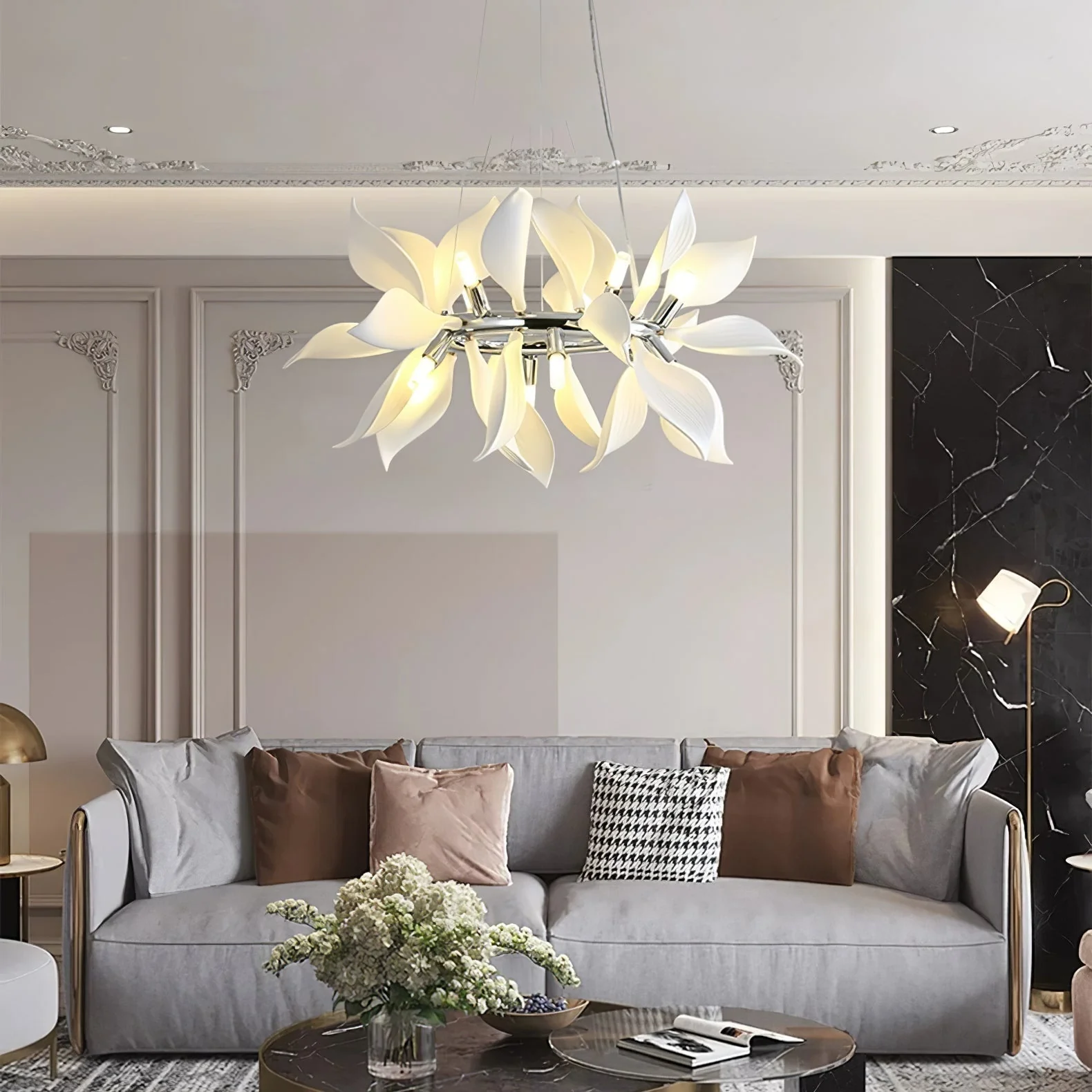 Lustra Pendant Lamp Ceramic Petals Blooming - Image 12