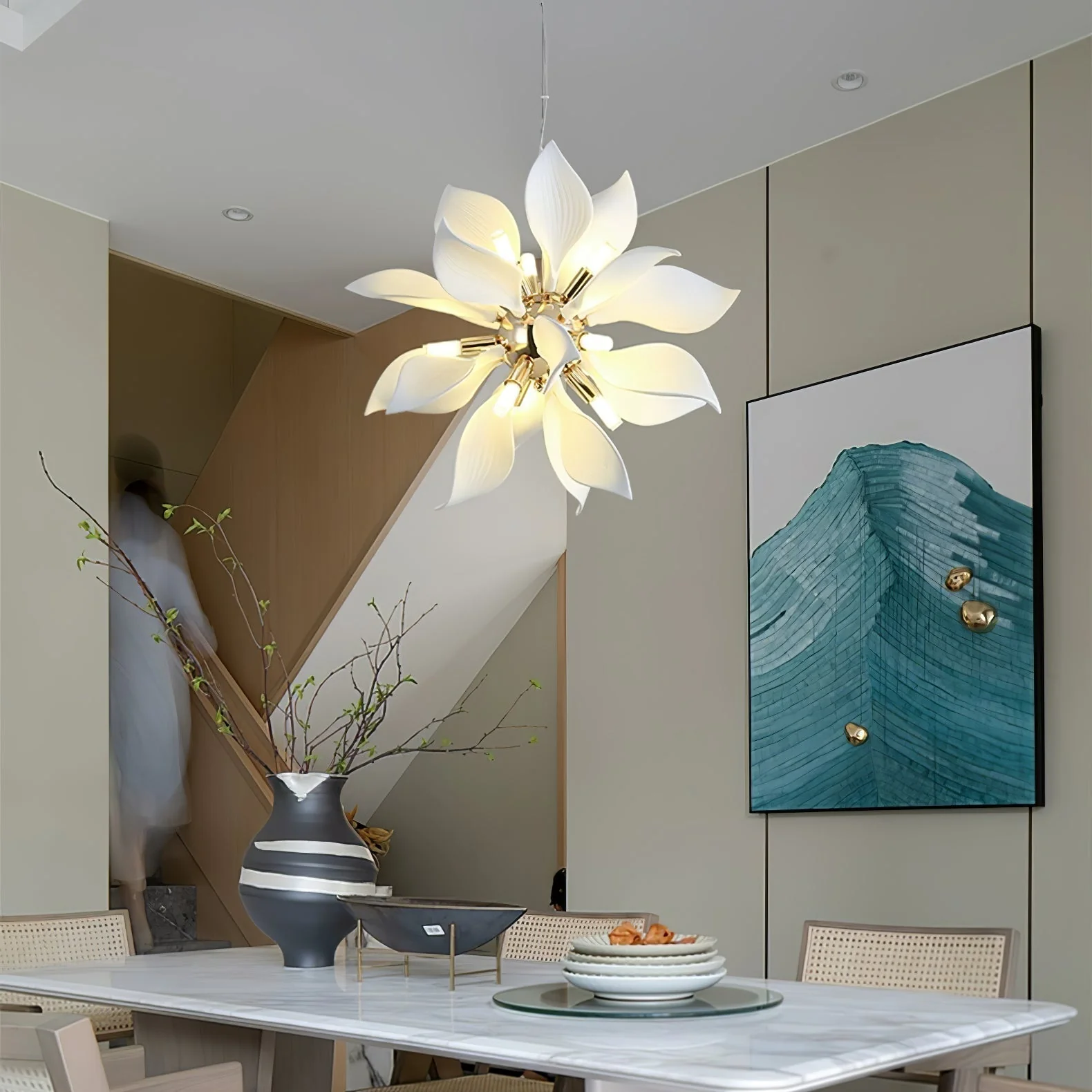 Lustra Pendant Lamp Ceramic Petals Blooming - Image 27