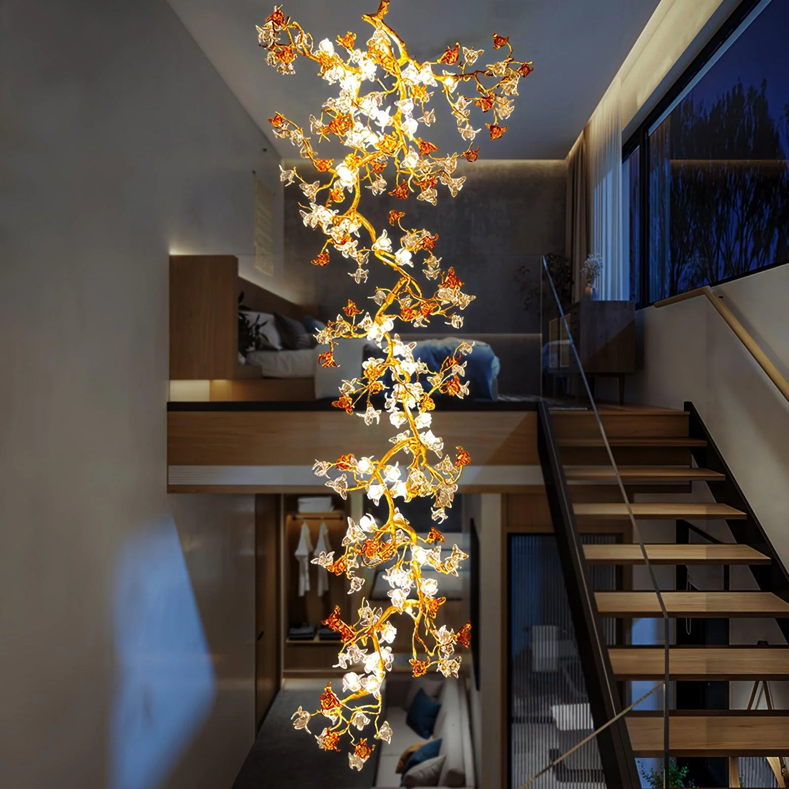 Aare Maple Branch Brass Crystal Chandelier - Image 14