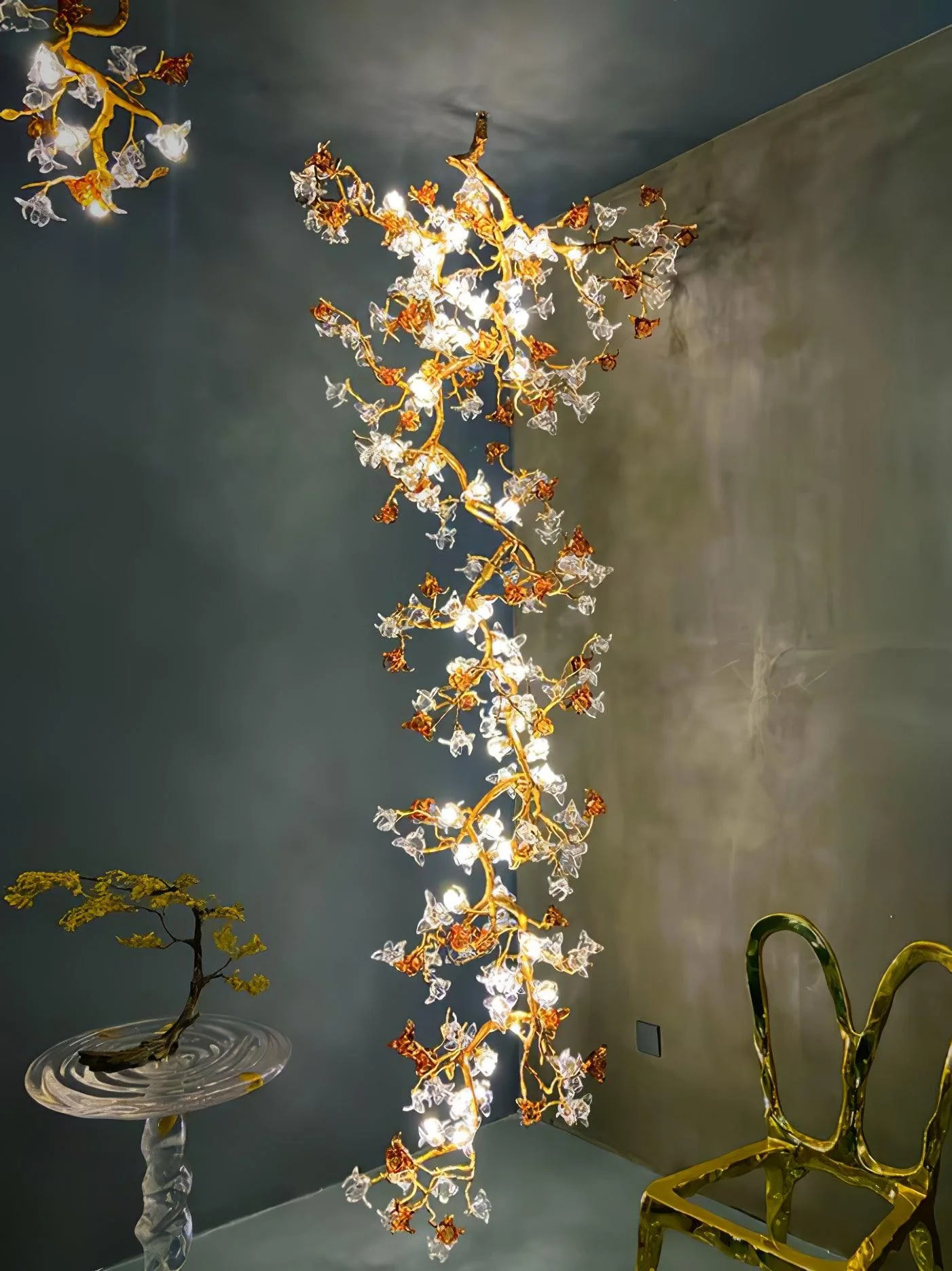 Aare Maple Branch Brass Crystal Chandelier - Image 2