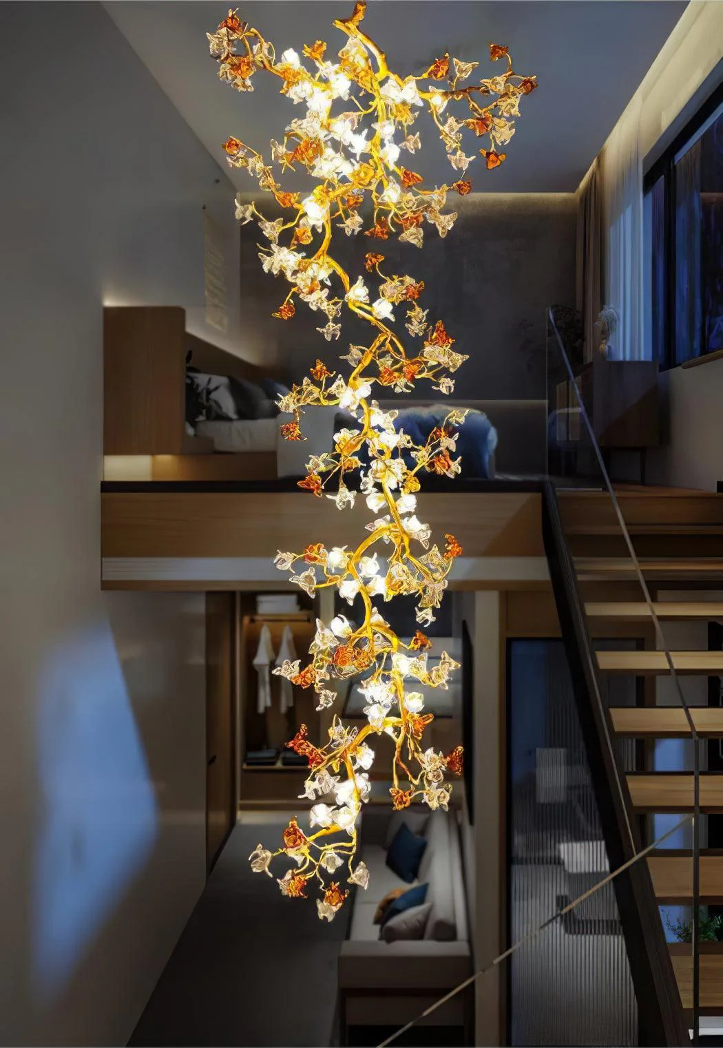 Aare Maple Branch Brass Crystal Chandelier - Image 21