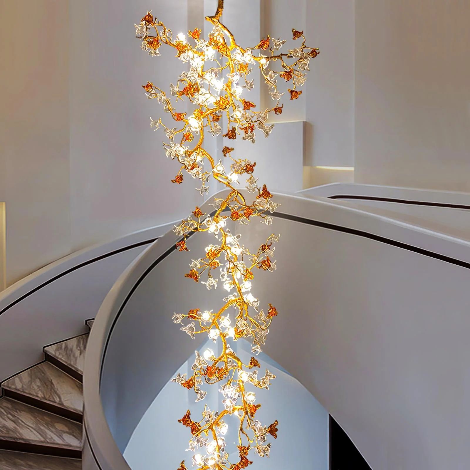 Aare Maple Branch Brass Crystal Chandelier - Image 7