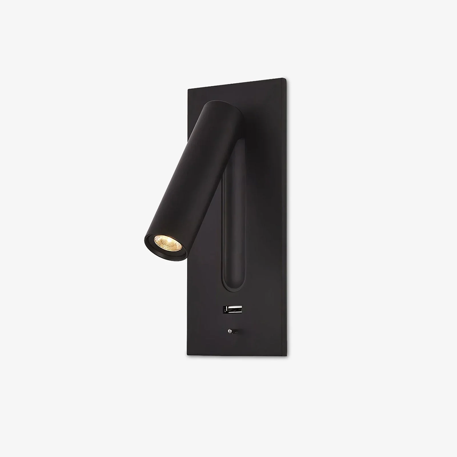Aare Modern Minimalist Bedside USB Black Wall Light