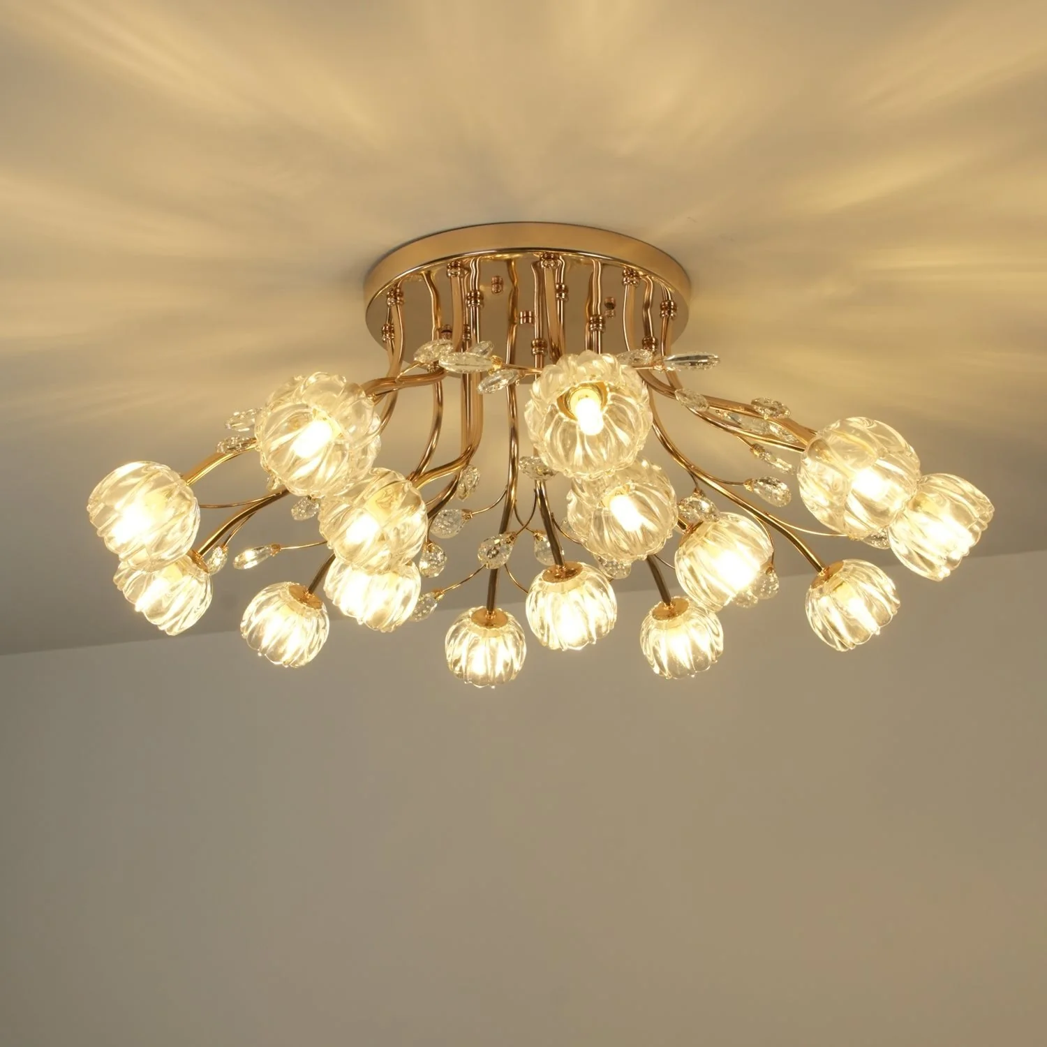 Aballs Postmodern Luxury Flower Crystal Ceiling Light - Image 7