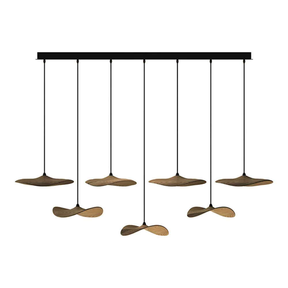 Abbott Modern Minimalist Empty Leaf Wood Chandelier - Image 24