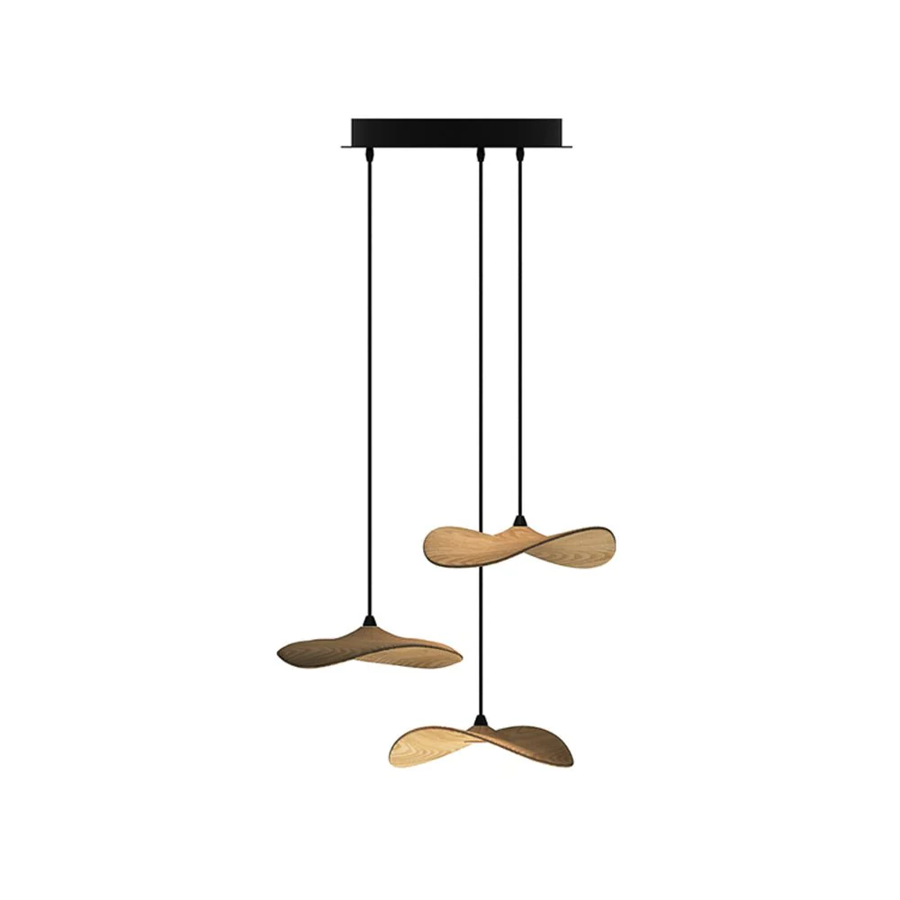 Abbott Modern Minimalist Empty Leaf Wood Chandelier - Image 61