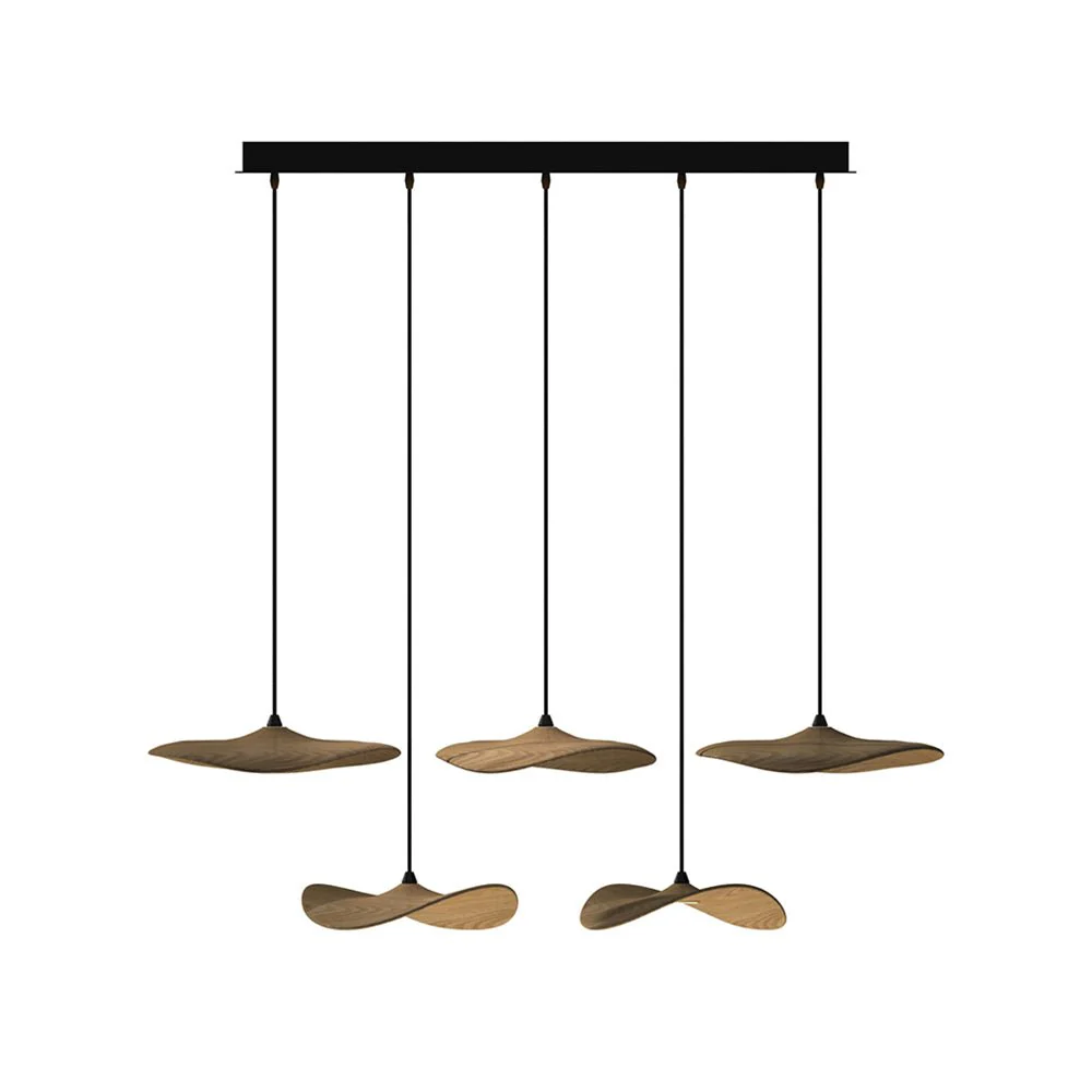Abbott Modern Minimalist Empty Leaf Wood Chandelier - Image 63