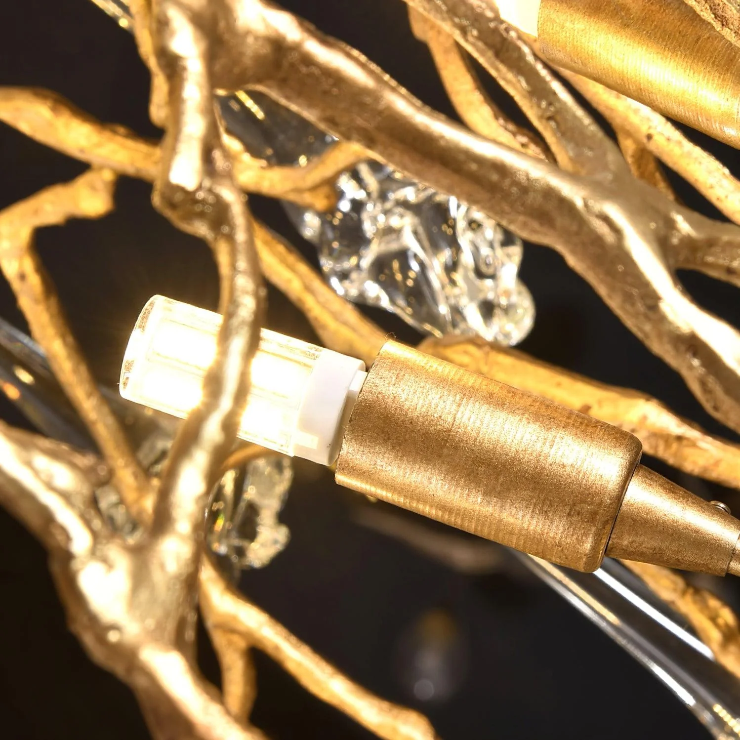 Abeleisa Tree Branch Staircase Brass Crystal Chandelier - Image 10