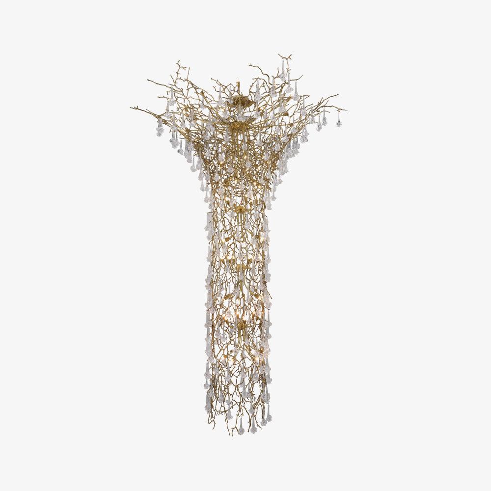 Abeleisa Tree Branch Staircase Brass Crystal Chandelier - Image 15