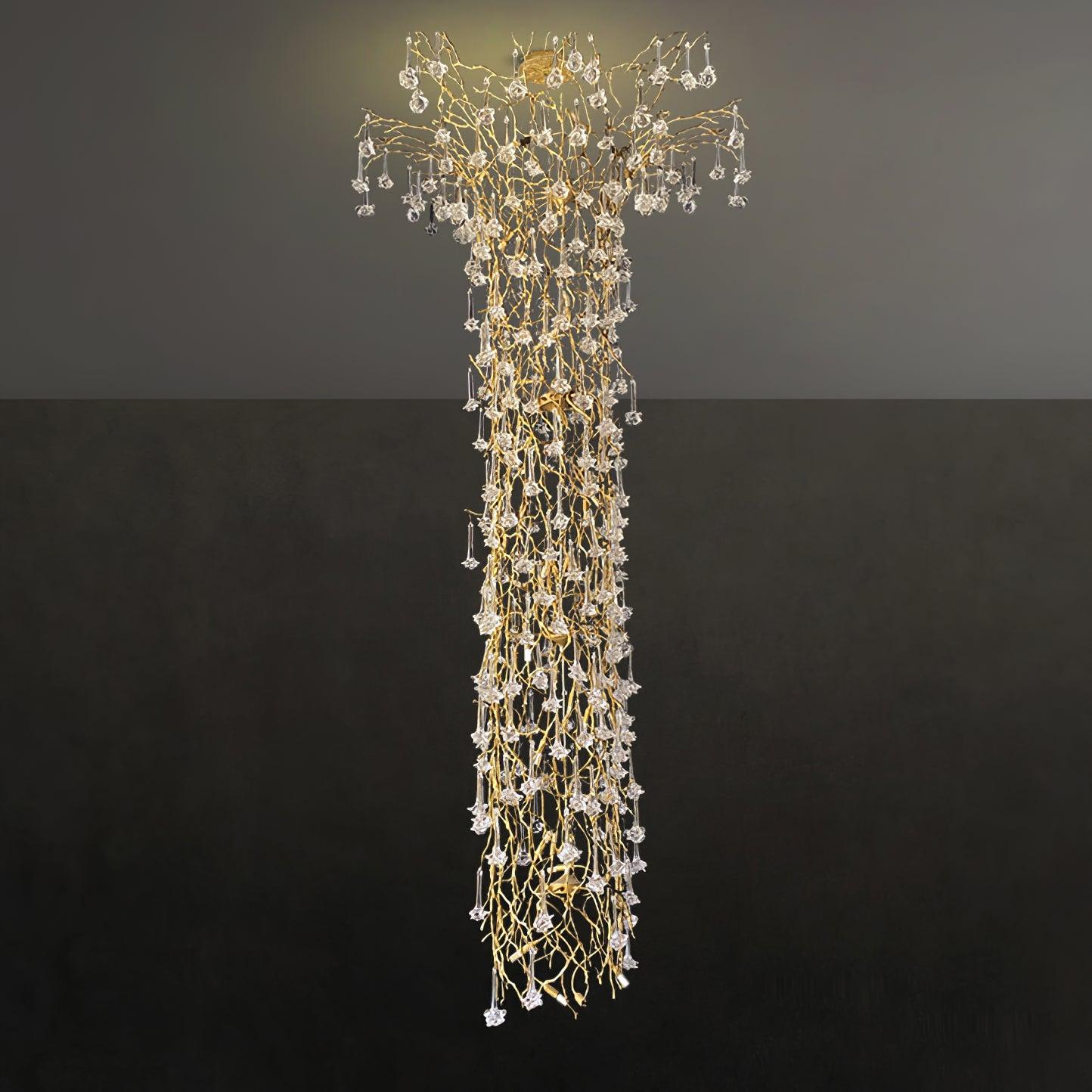 Abeleisa Tree Branch Staircase Brass Crystal Chandelier - Image 3