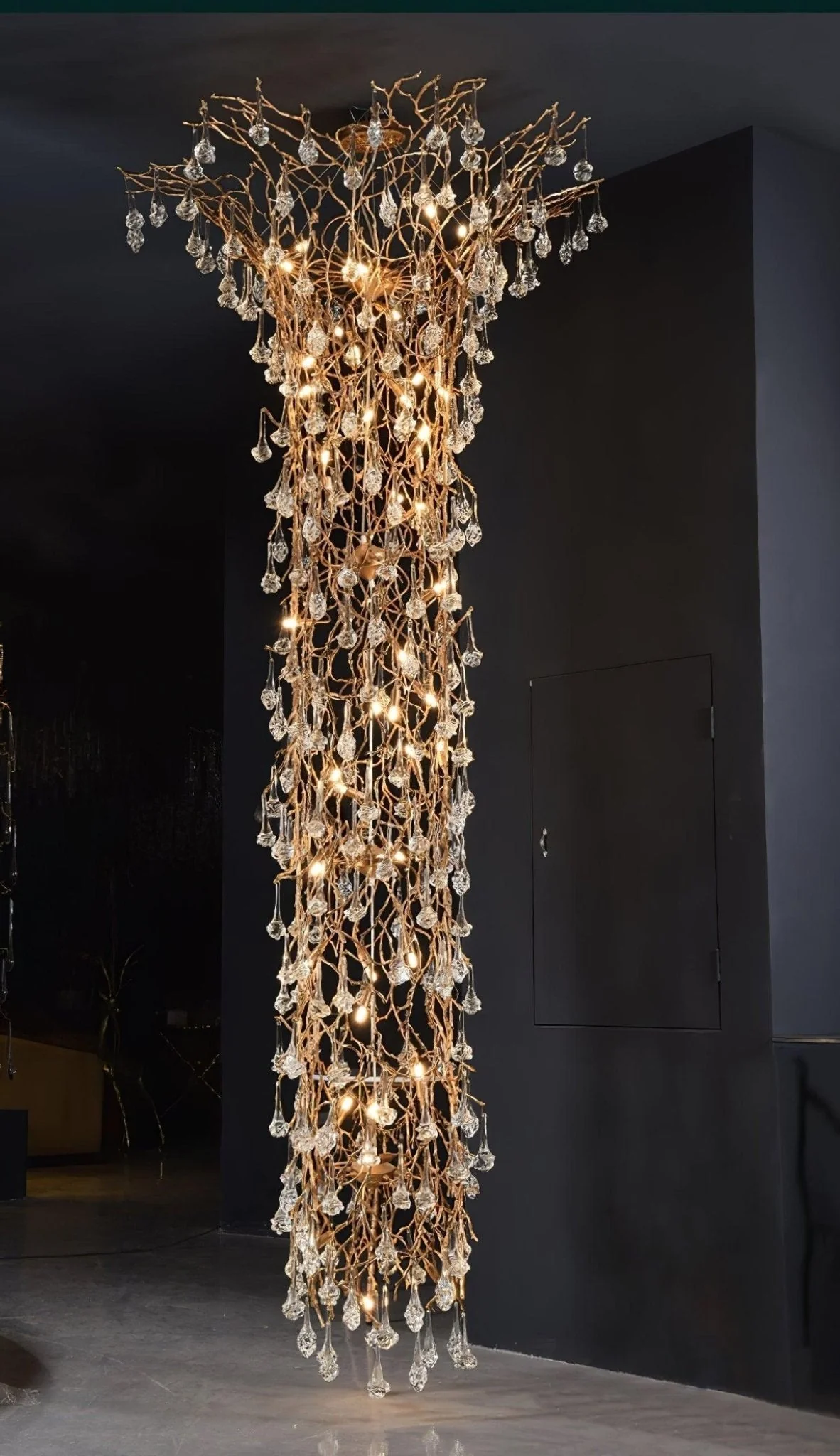 Abeleisa Tree Branch Staircase Brass Crystal Chandelier - Image 5