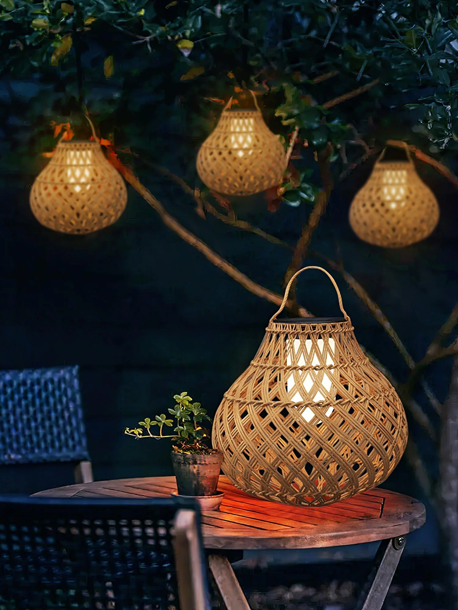 Abella Woven Sphere Lantern Outdoor Lamp - Image 2