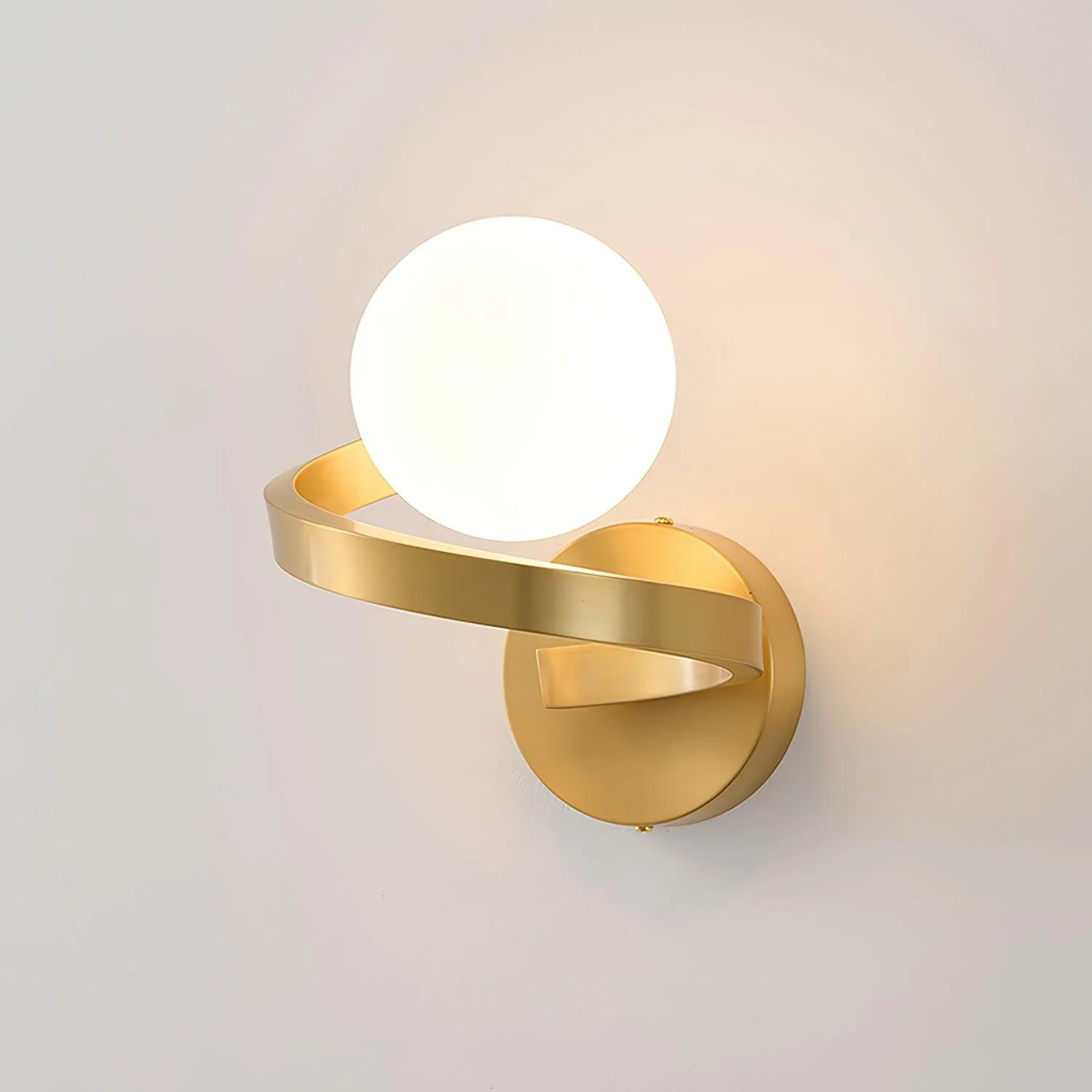 Abner Curved Modern Minimalist Brass Glass Wall Lamp - Image 10