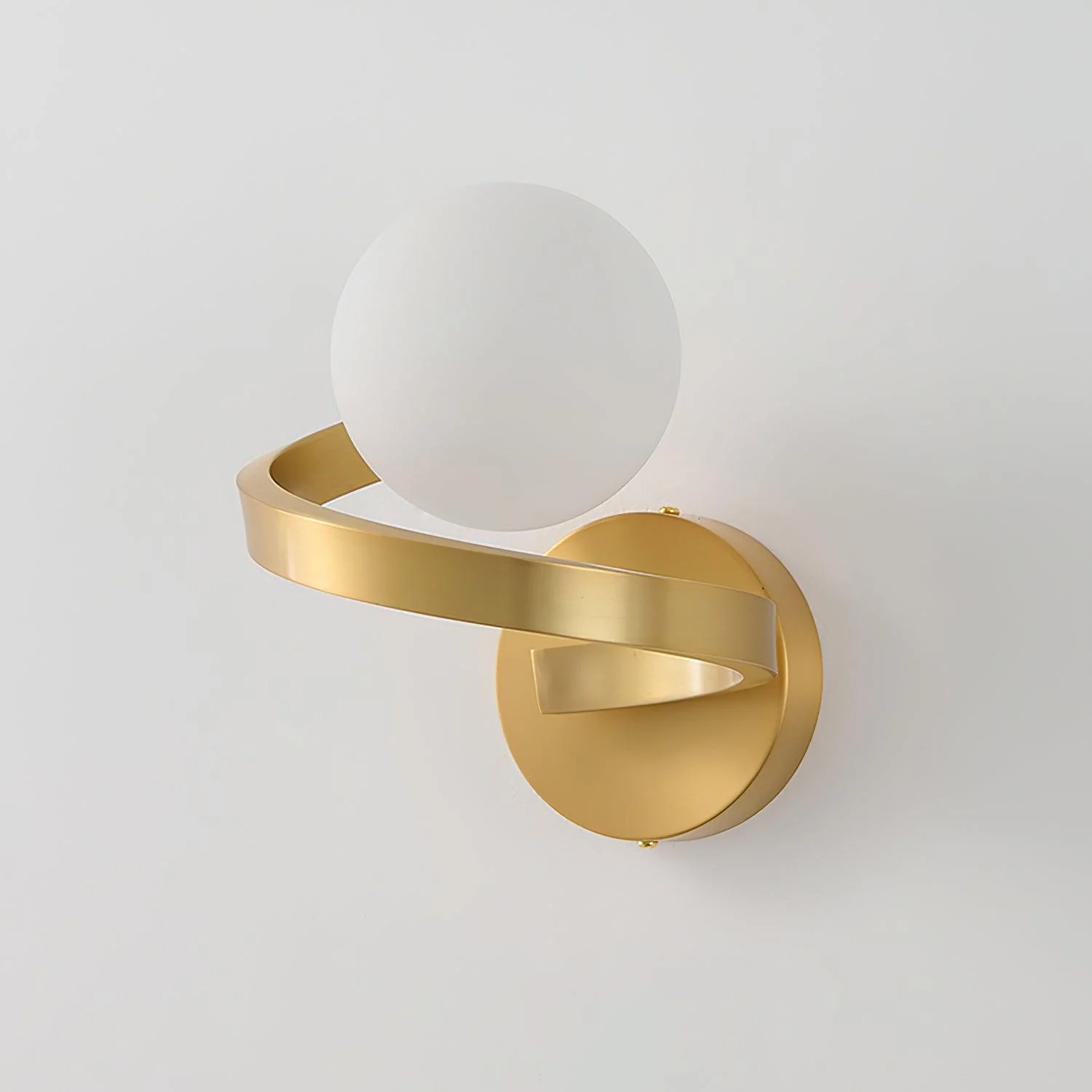 Abner Curved Modern Minimalist Brass Glass Wall Lamp - Image 7