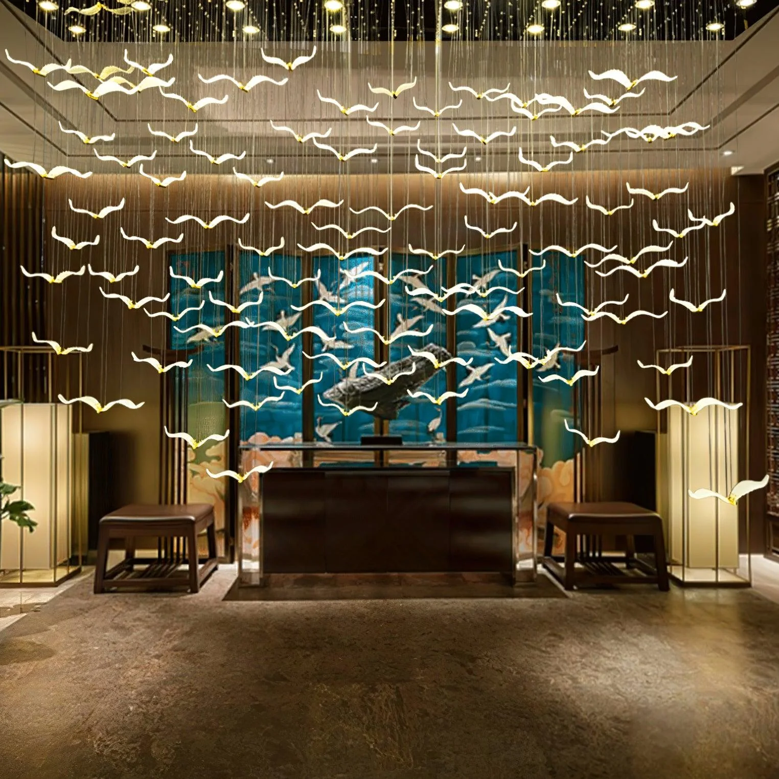 Acariel Luxury Large Seagull Glass Chandelier - Image 2
