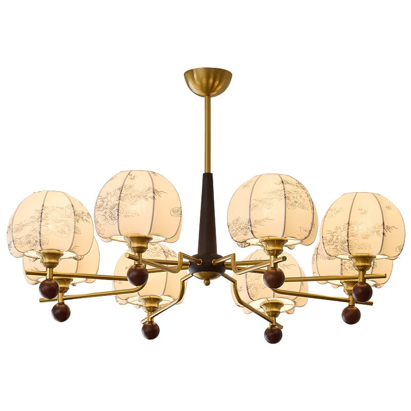Acarira Premium Nordic Art Bloom Wood Fabric Chandelier - Image 10