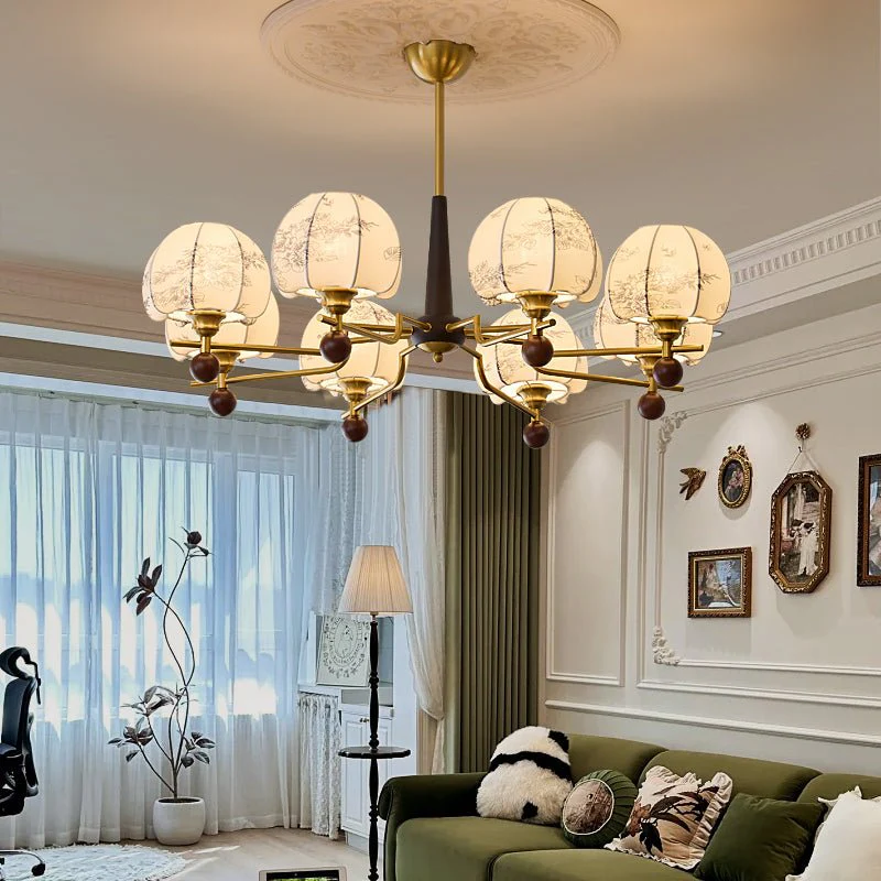 Acarira Premium Nordic Art Bloom Wood Fabric Chandelier - Image 14