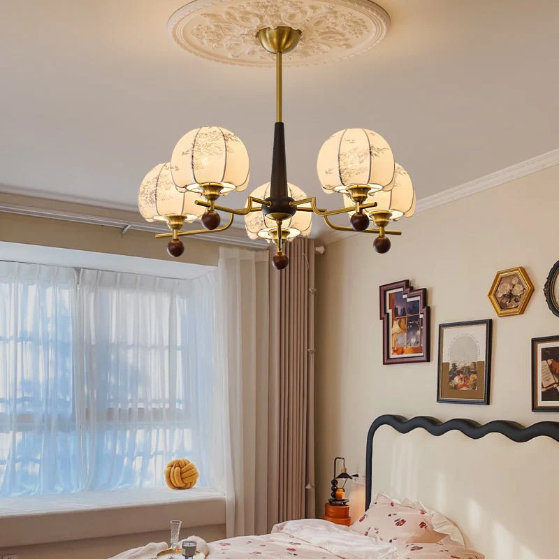 Acarira Premium Nordic Art Bloom Wood Fabric Chandelier - Image 15