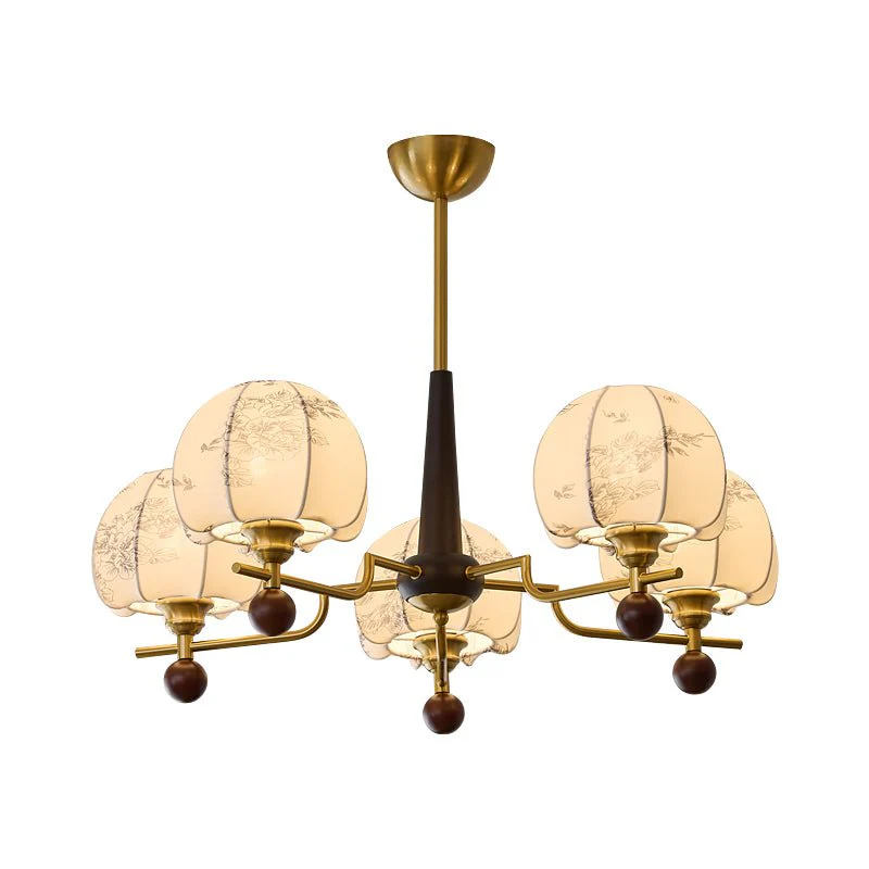 Acarira Premium Nordic Art Bloom Wood Fabric Chandelier - Image 9