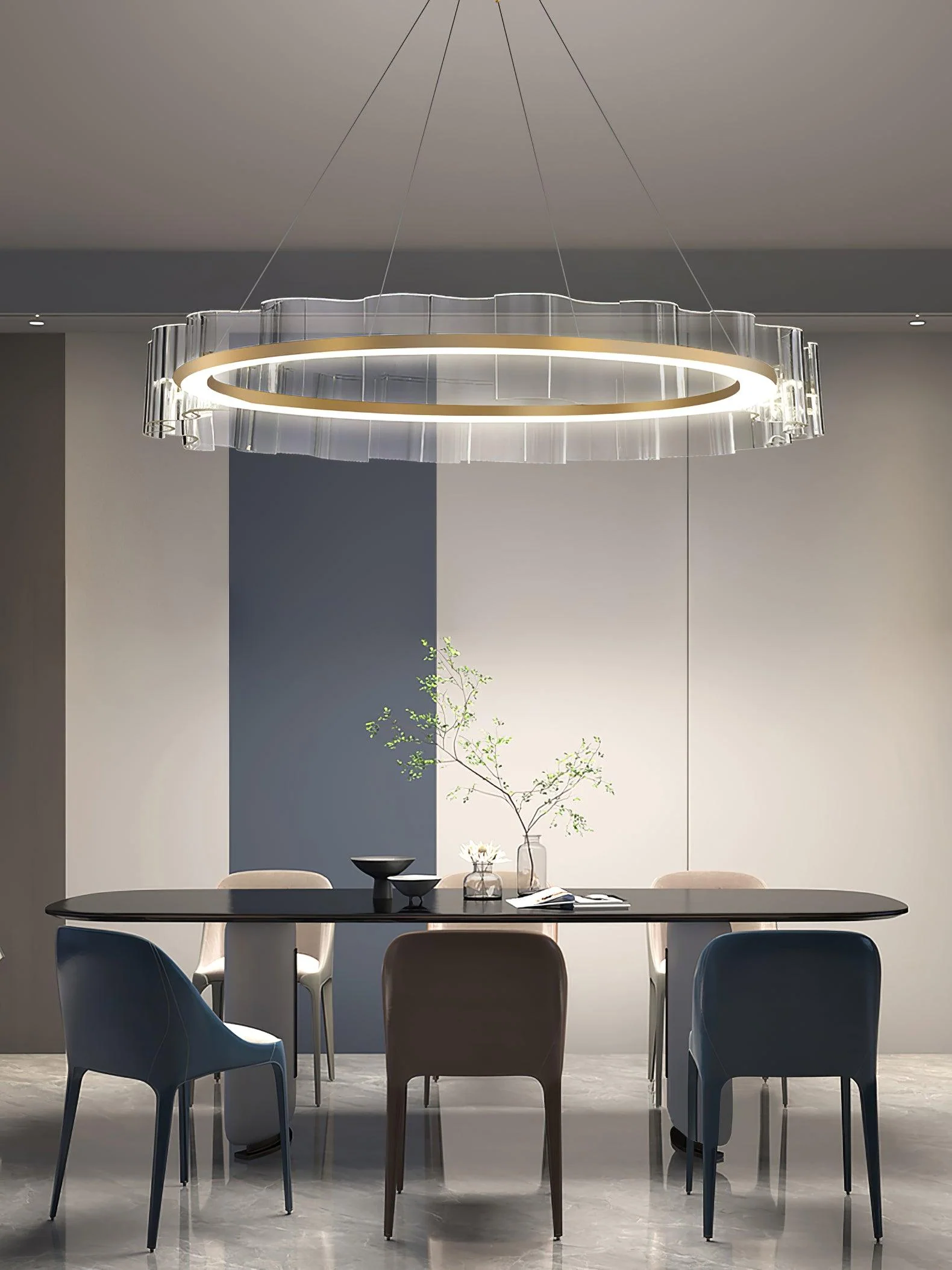 Acoustic Postmodern Luxury Water Wave Glass Chandelier - Image 13
