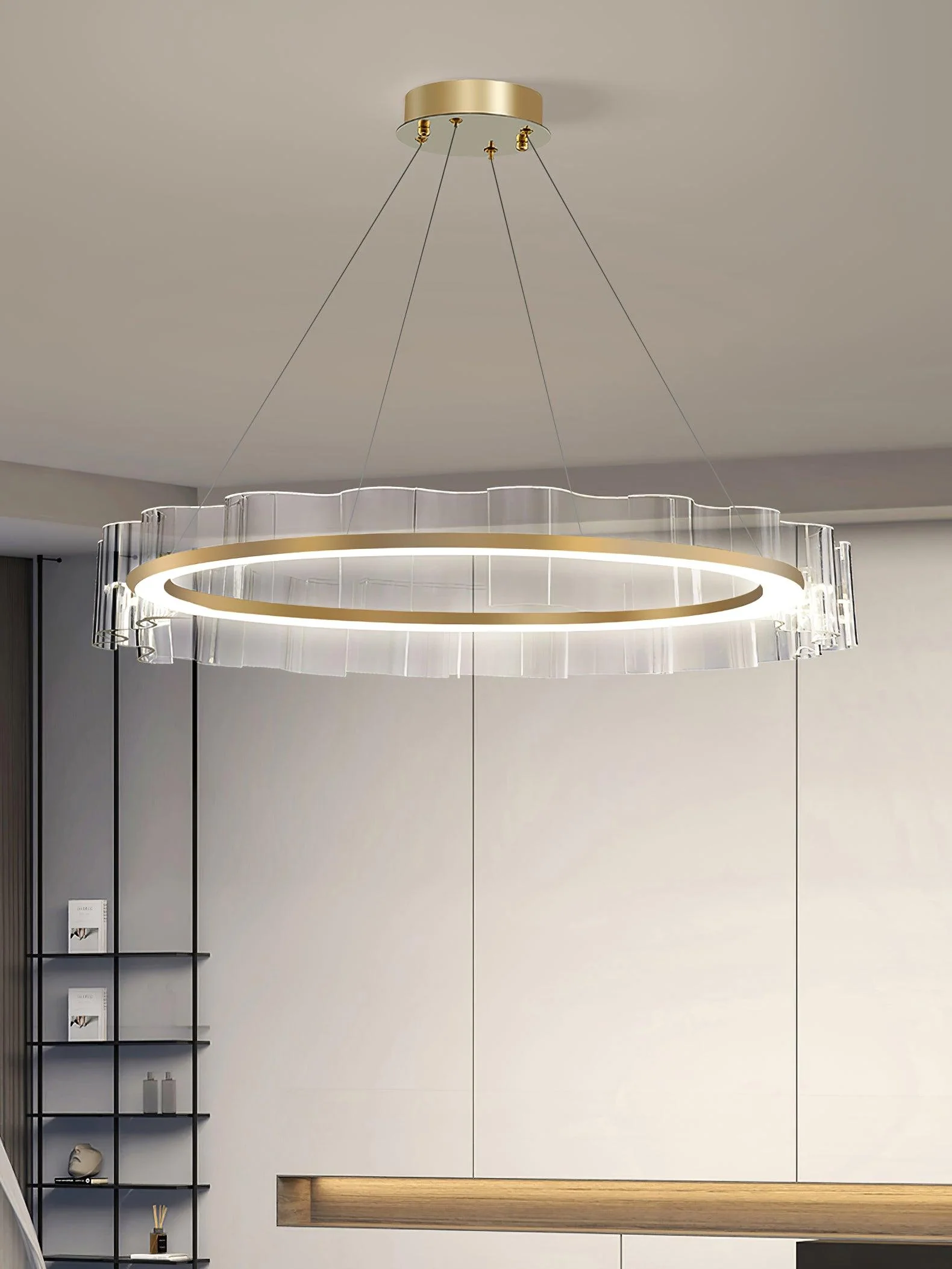 Acoustic Postmodern Luxury Water Wave Glass Chandelier - Image 14