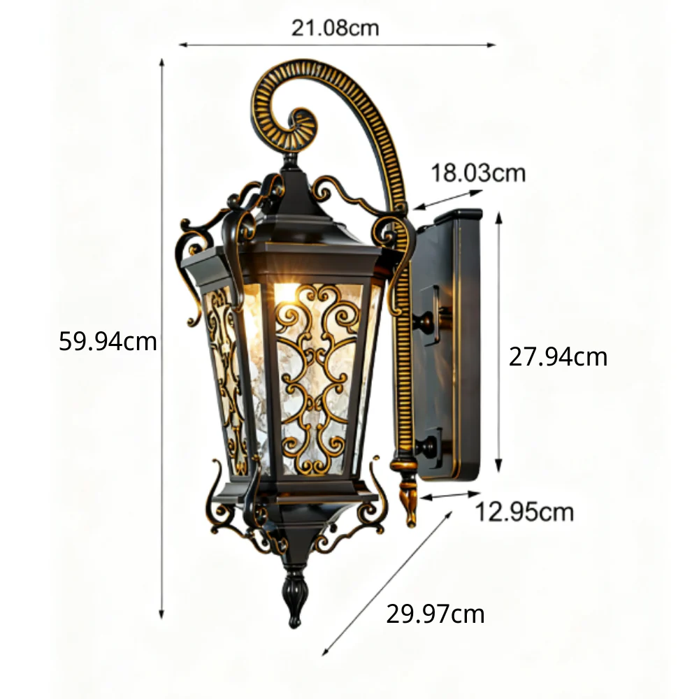 Adrnne Retro Pattern European Outdoor Wall Lamp - Image 9
