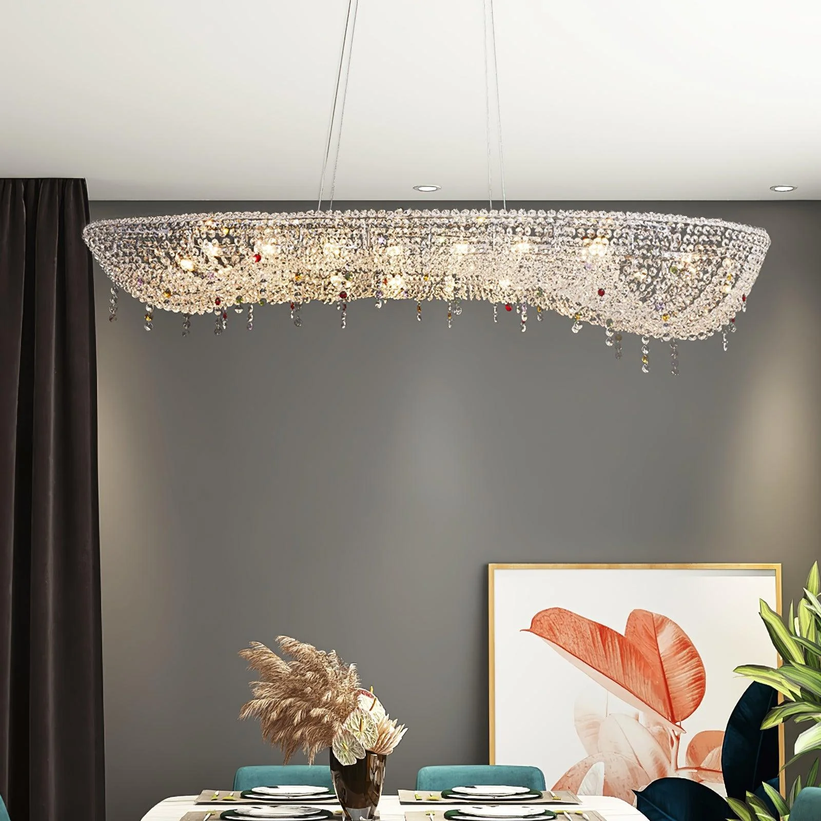 Aeliora Embellished Crystal Pendant Light - Image 4