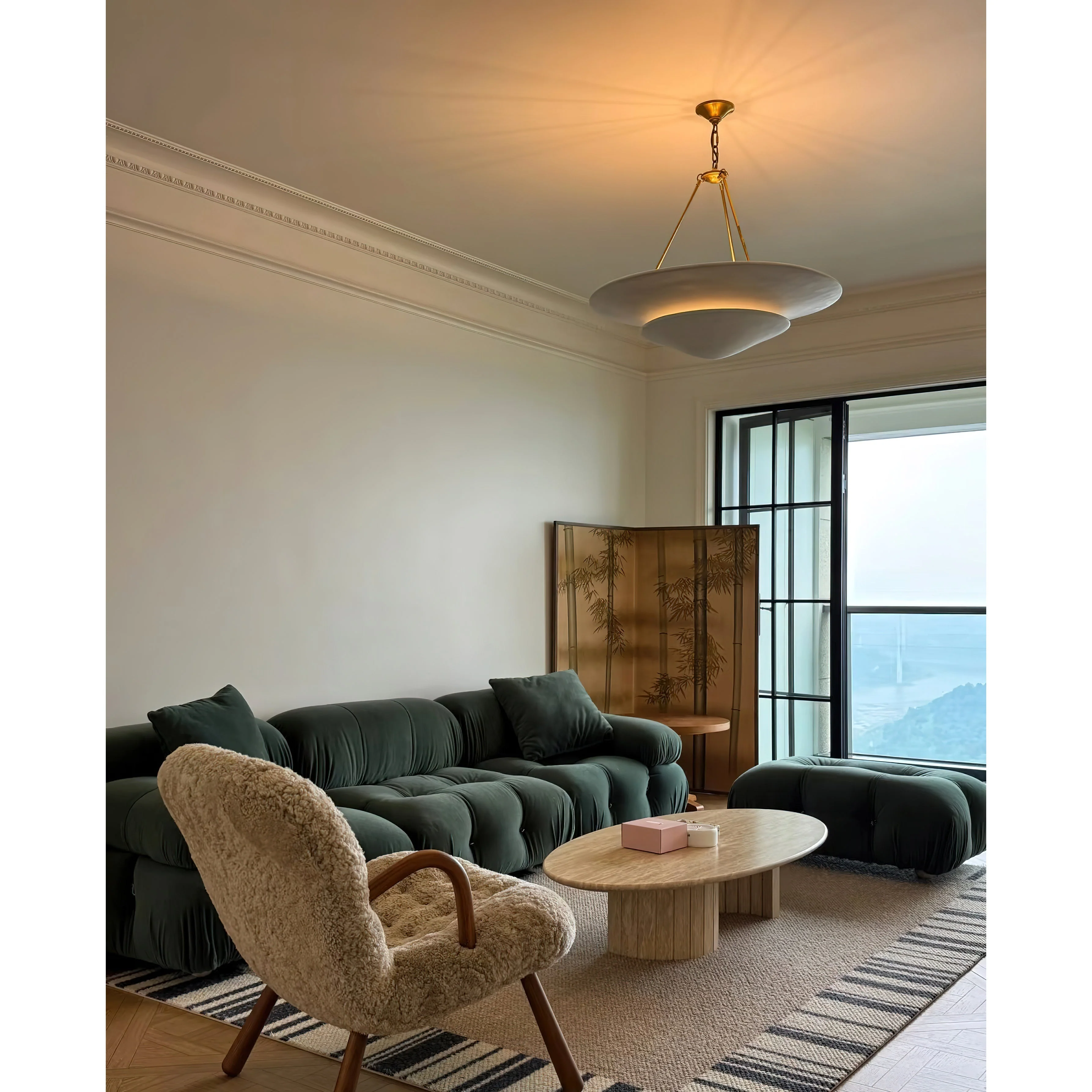 Aerin Contemporary Brass Chandelier - Image 30