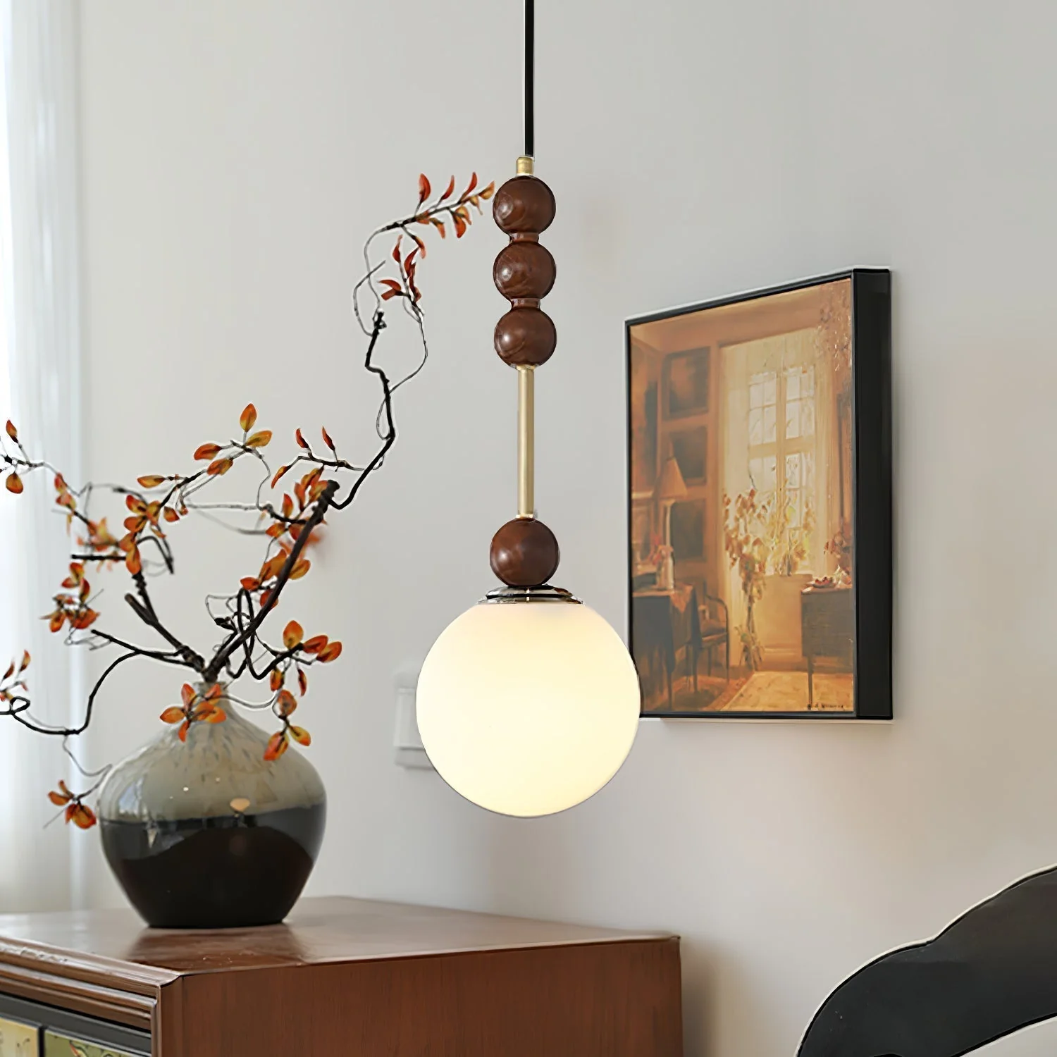 Aeris Minimalist Wood Pendant Lamp - Image 9