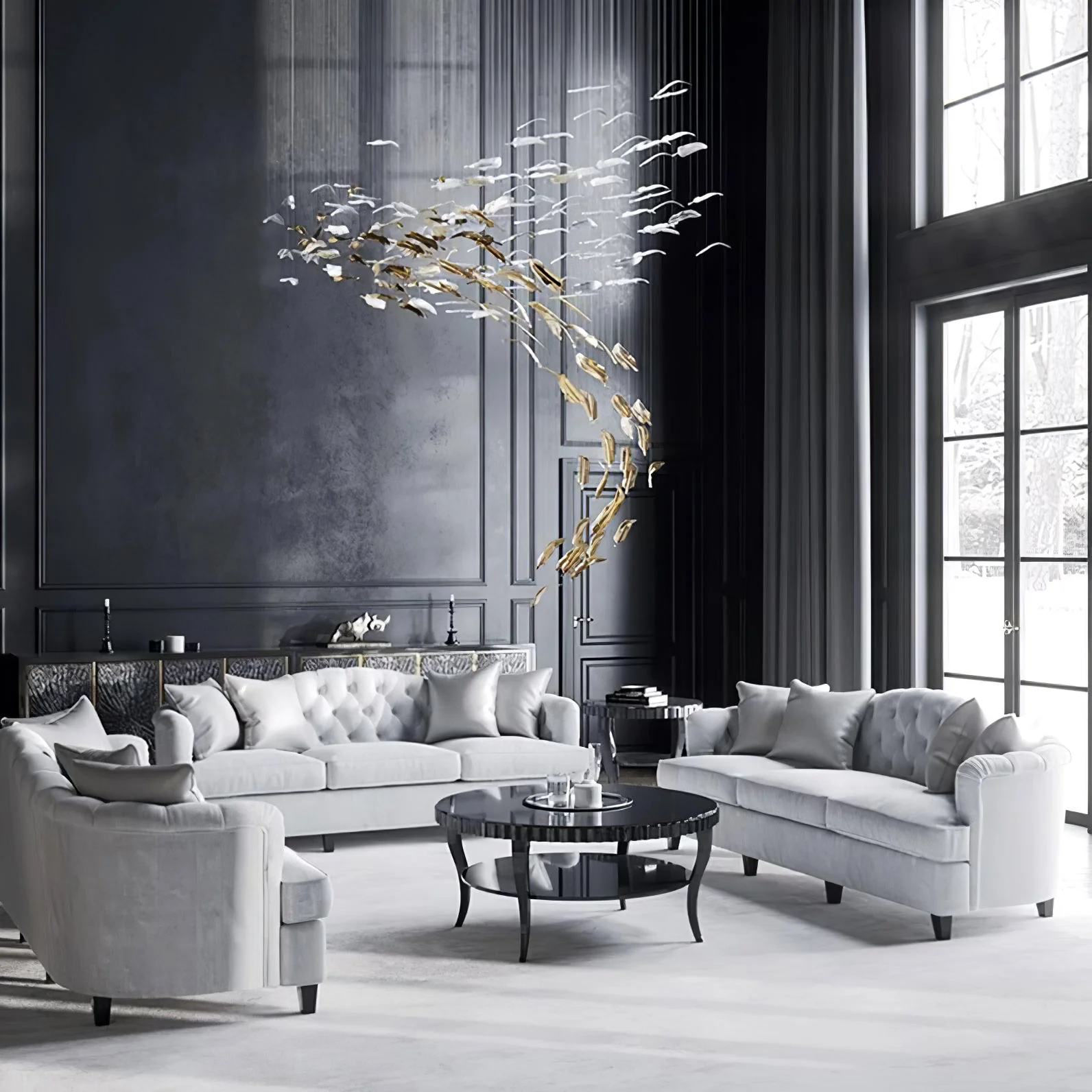 Aetherial Glass Leaf Chandelier - Image 4