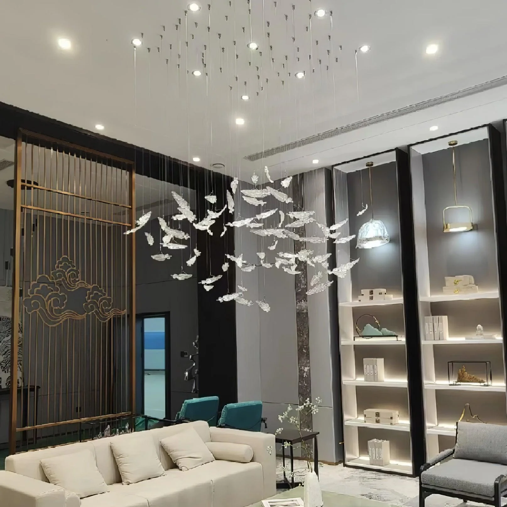 Aetherial Glass Leaf Chandelier - Image 5