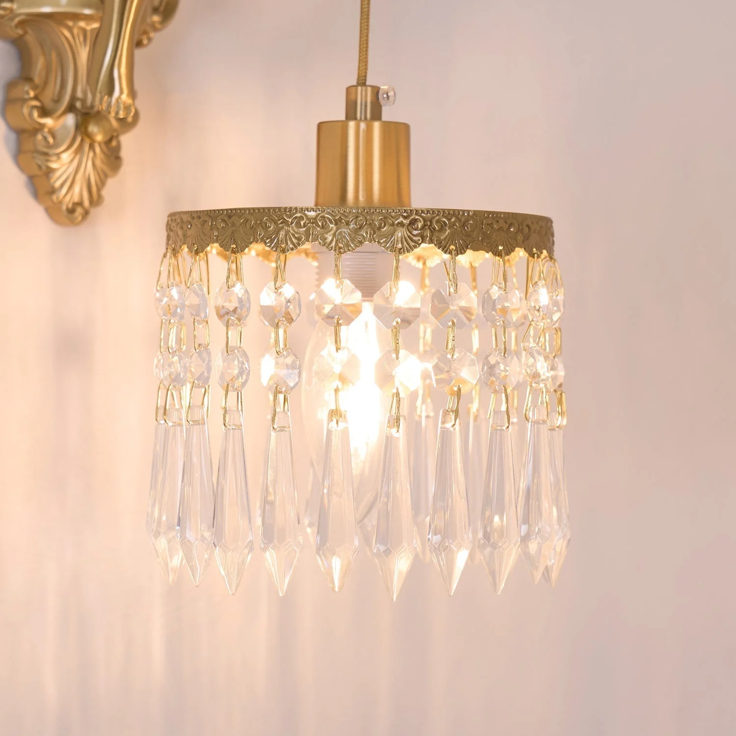 Aged Flying Angel Glass Wall Light - Image 10