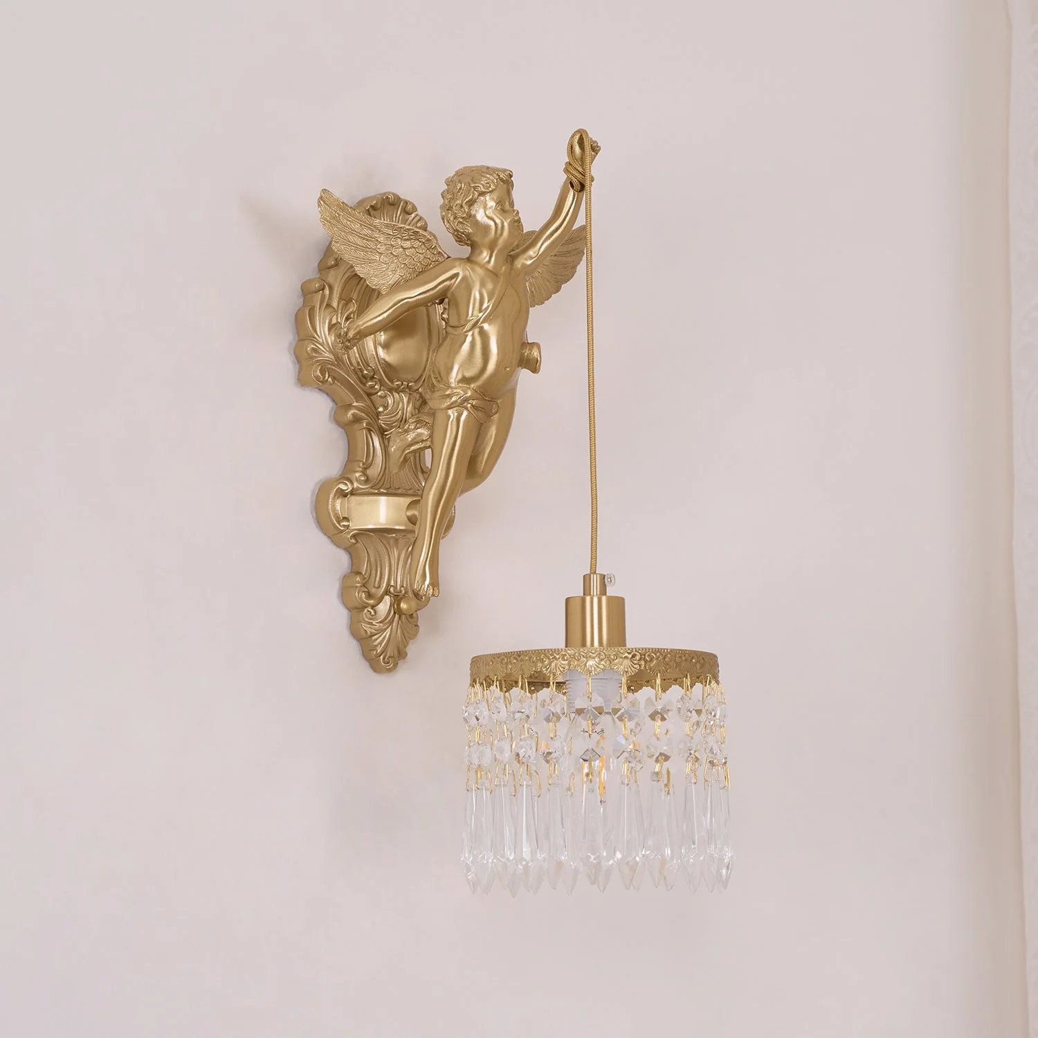 Aged Flying Angel Glass Wall Light - Image 11