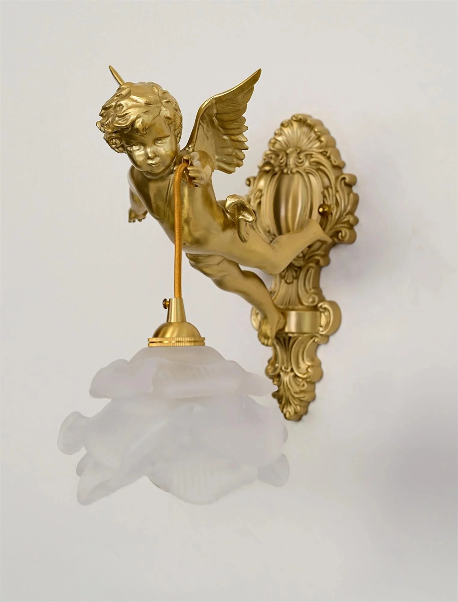 Aged Flying Angel Glass Wall Light - Image 12