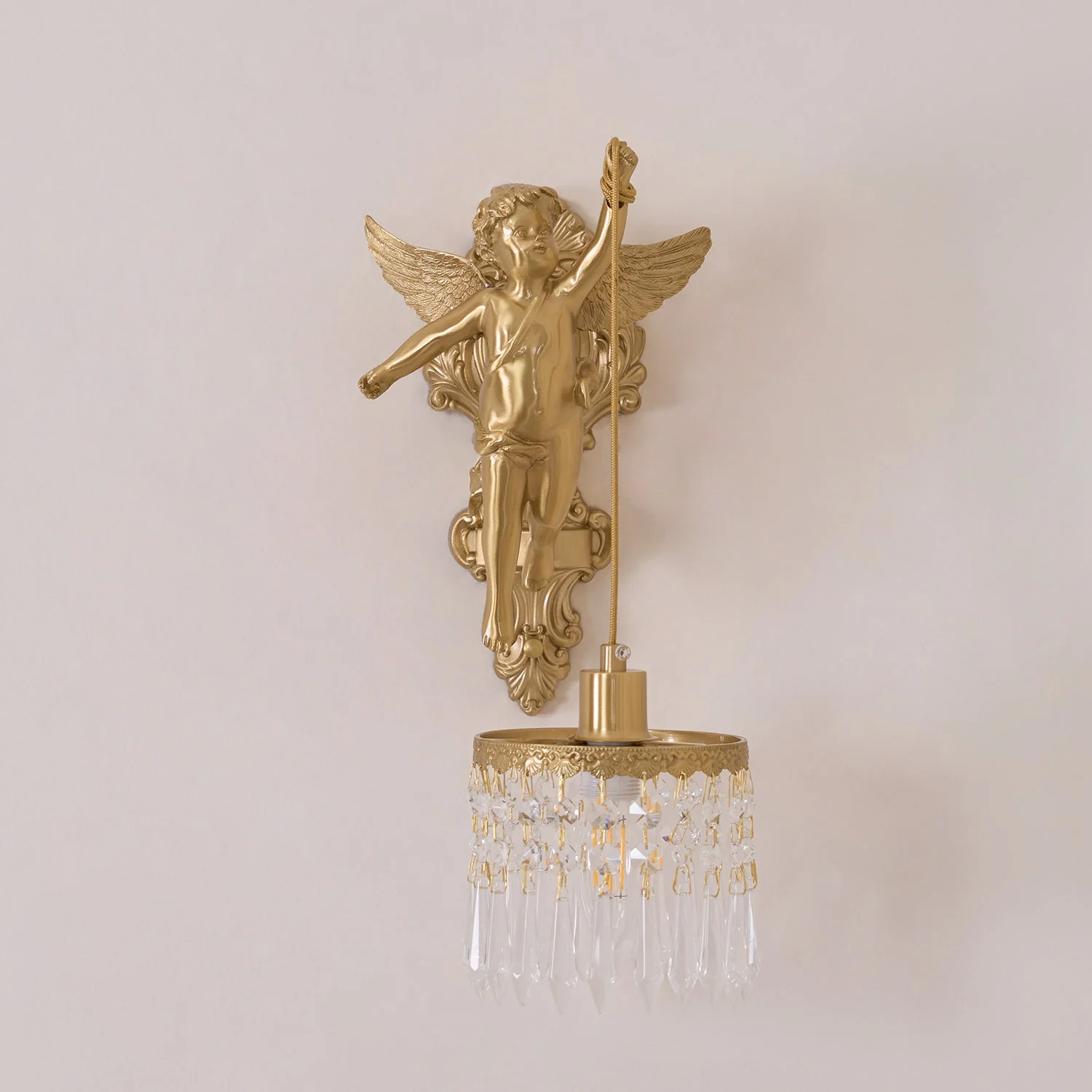 Aged Flying Angel Glass Wall Light - Image 13