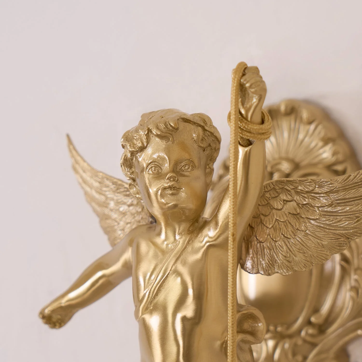 Aged Flying Angel Glass Wall Light - Image 15