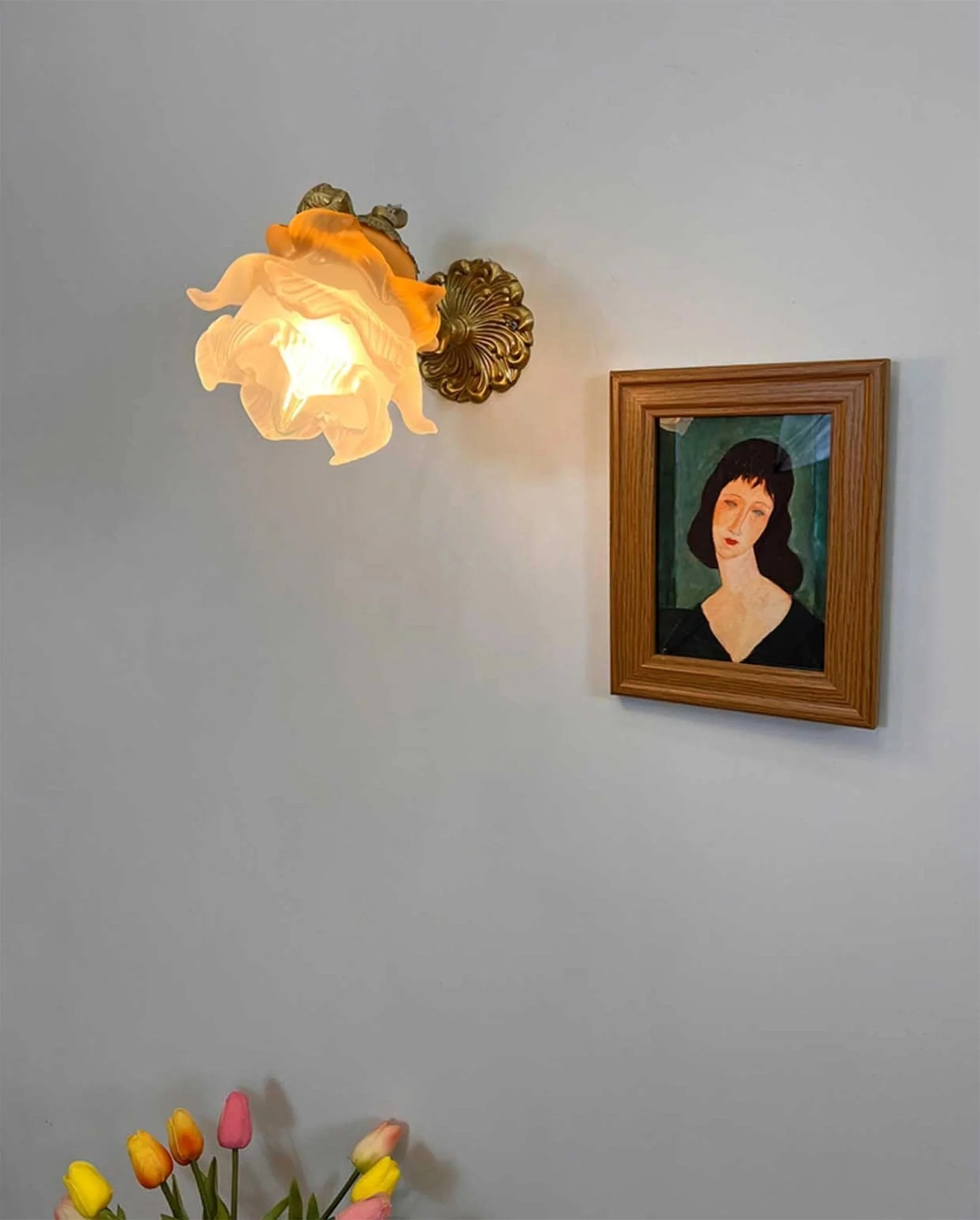 Aged Flying Angel Glass Wall Light - Image 23