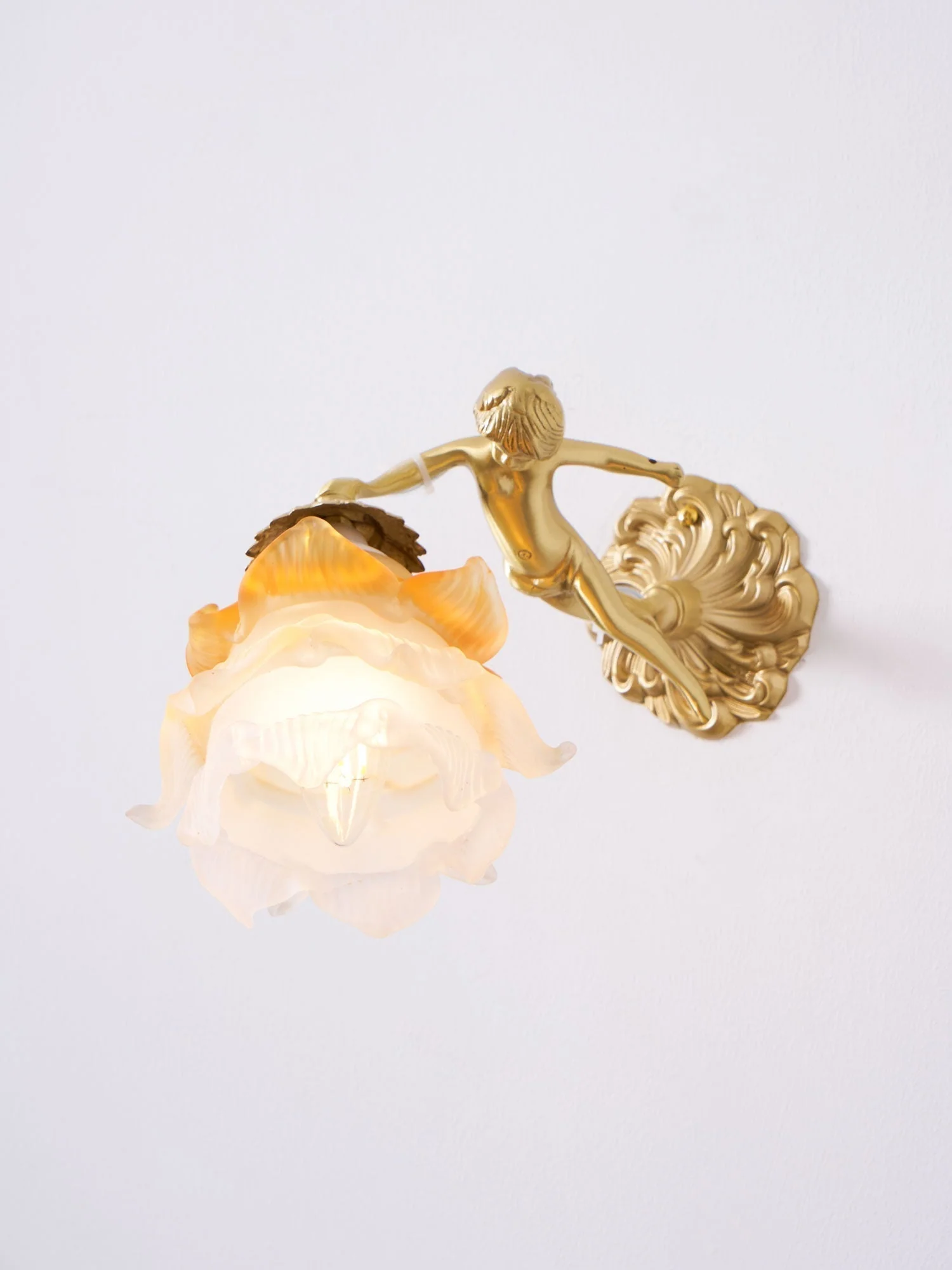 Aged Flying Angel Glass Wall Light - Image 39