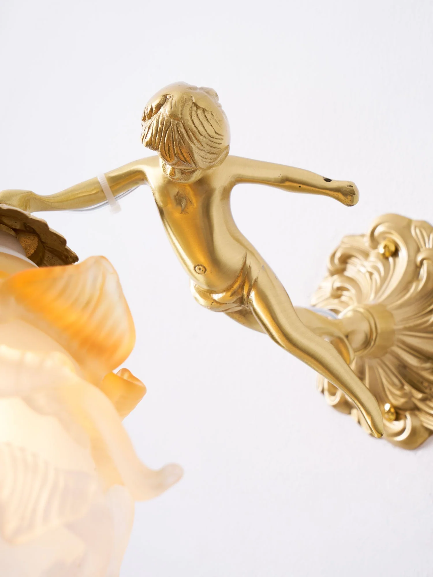 Aged Flying Angel Glass Wall Light - Image 42