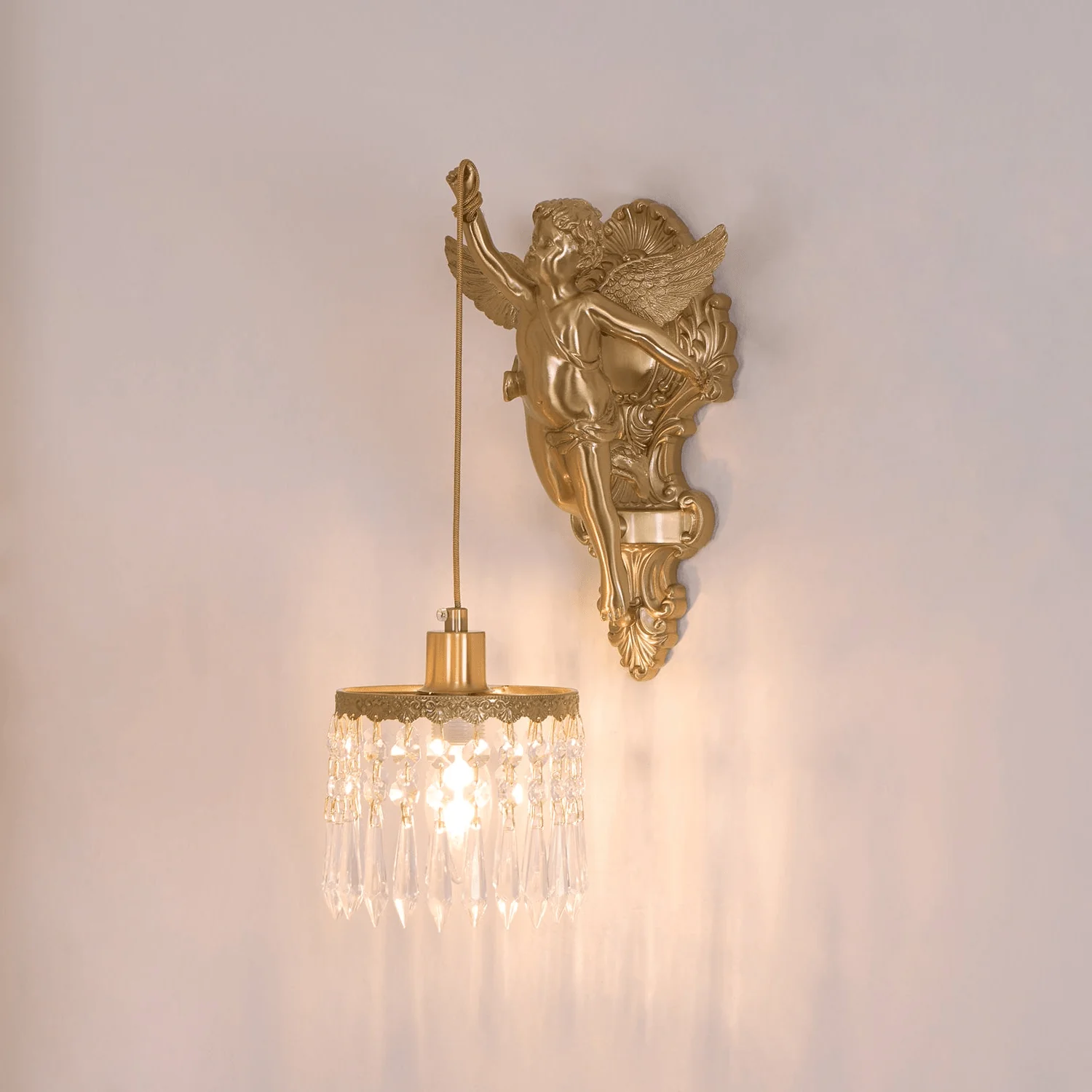 Aged Flying Angel Glass Wall Light - Image 48
