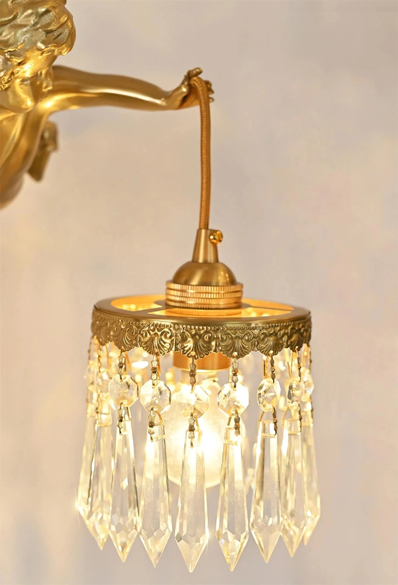 Aged Flying Angel Glass Wall Light - Image 52