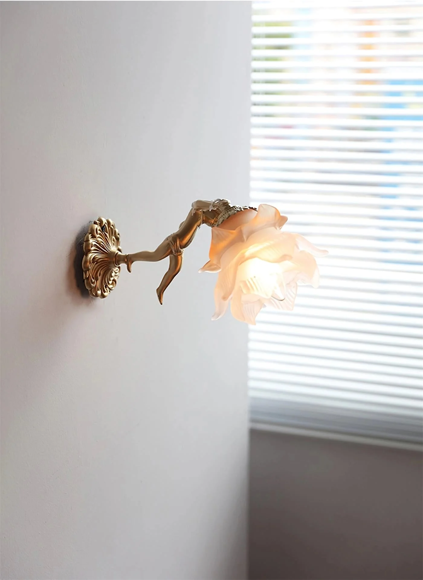 Aged Flying Angel Glass Wall Light - Image 55