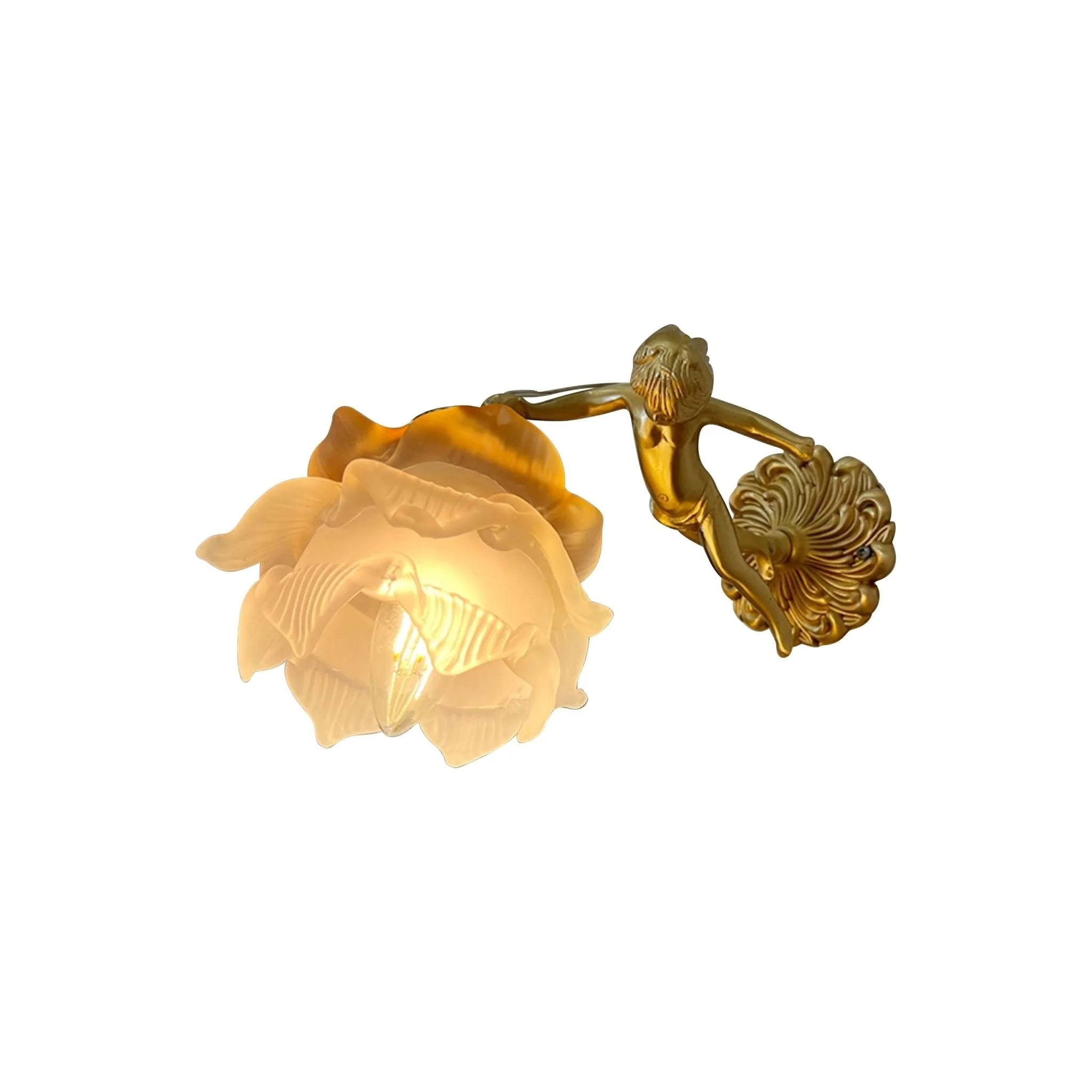 Aged Flying Angel Glass Wall Light - Image 8