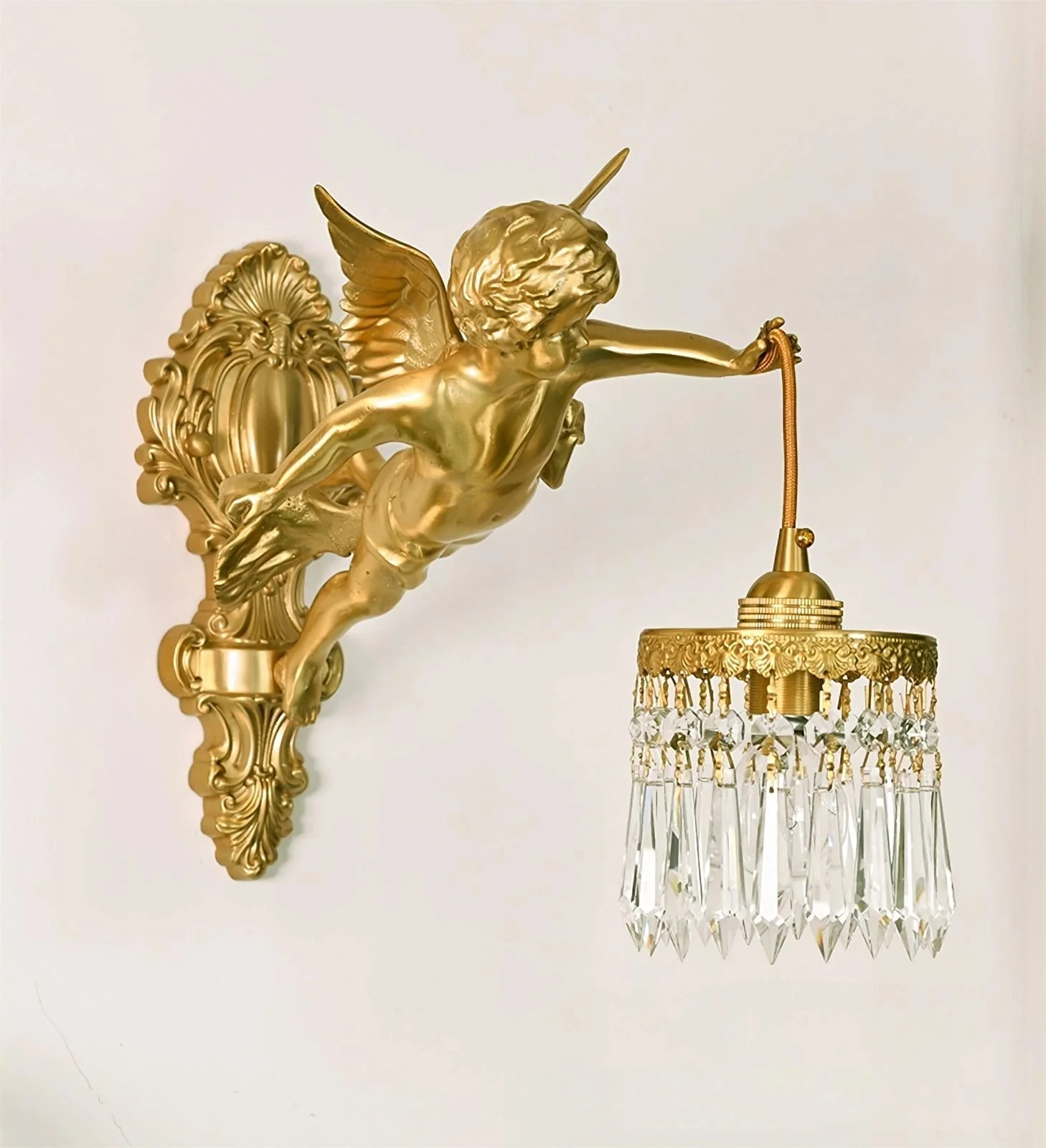Aged Flying Angel Glass Wall Light - Image 9
