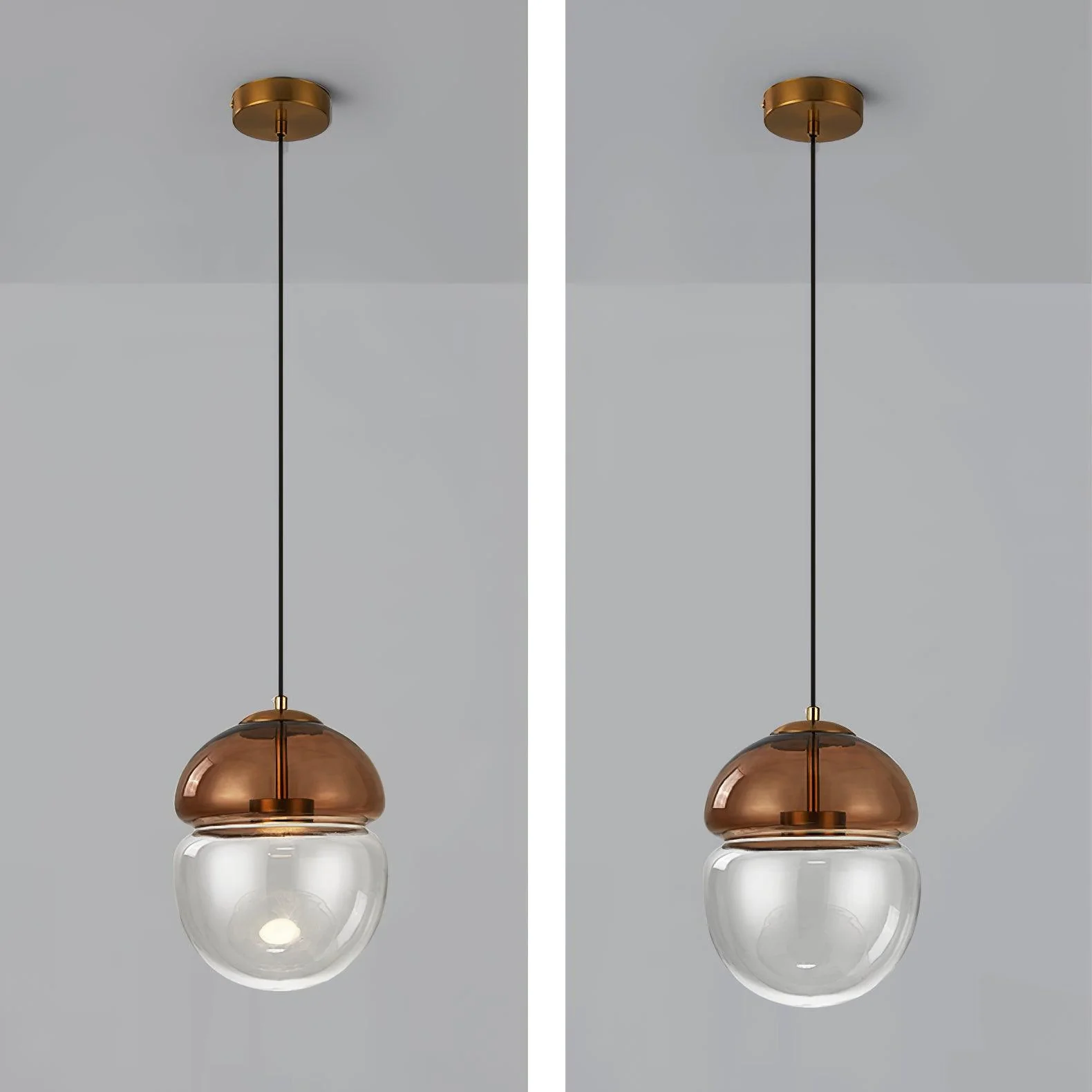 Aged Modern Minimalist Dome Glass Pendant Light - Image 10