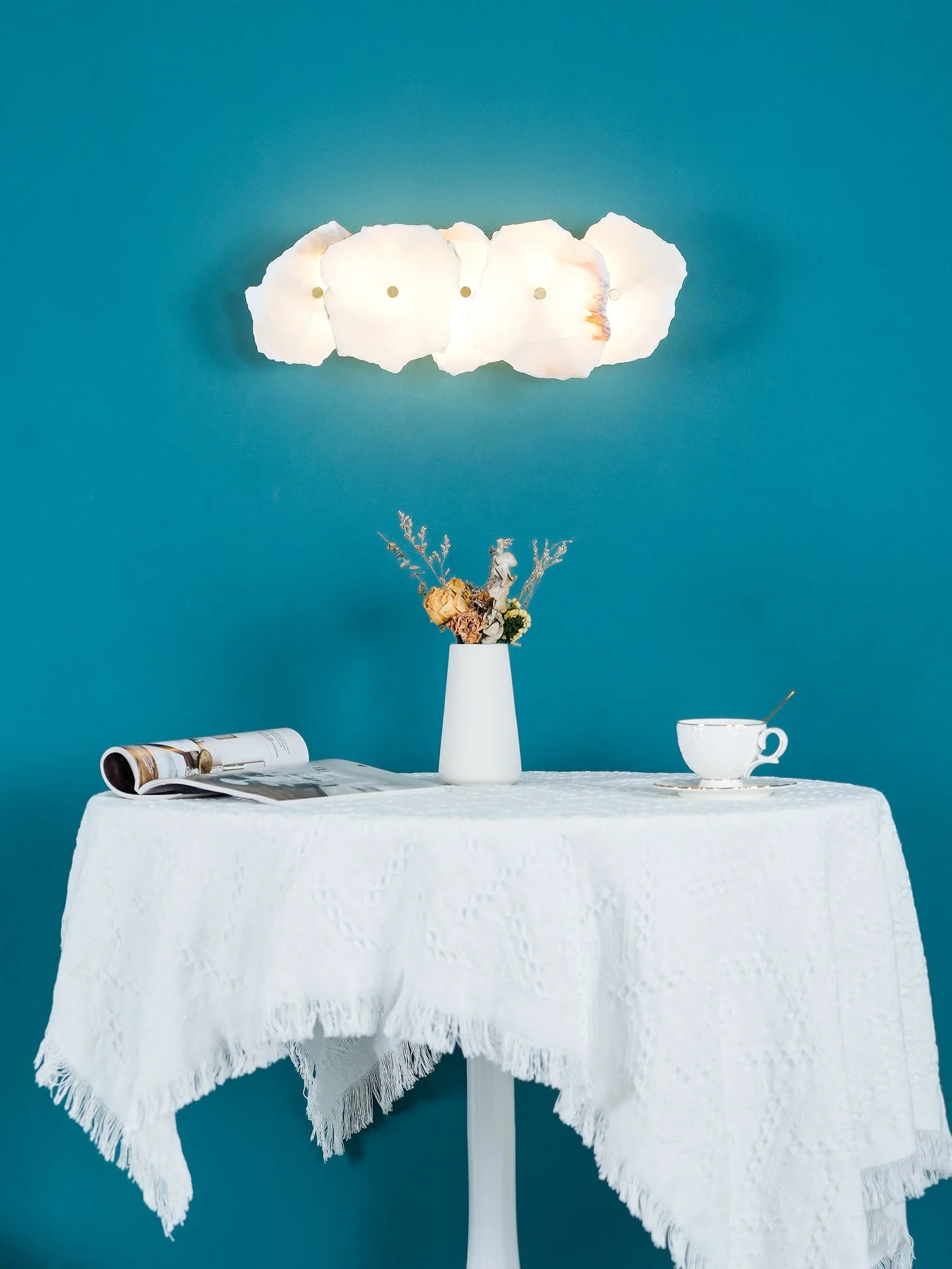 Alaeila Floral Cluster Alabaster Wall Light - Image 13