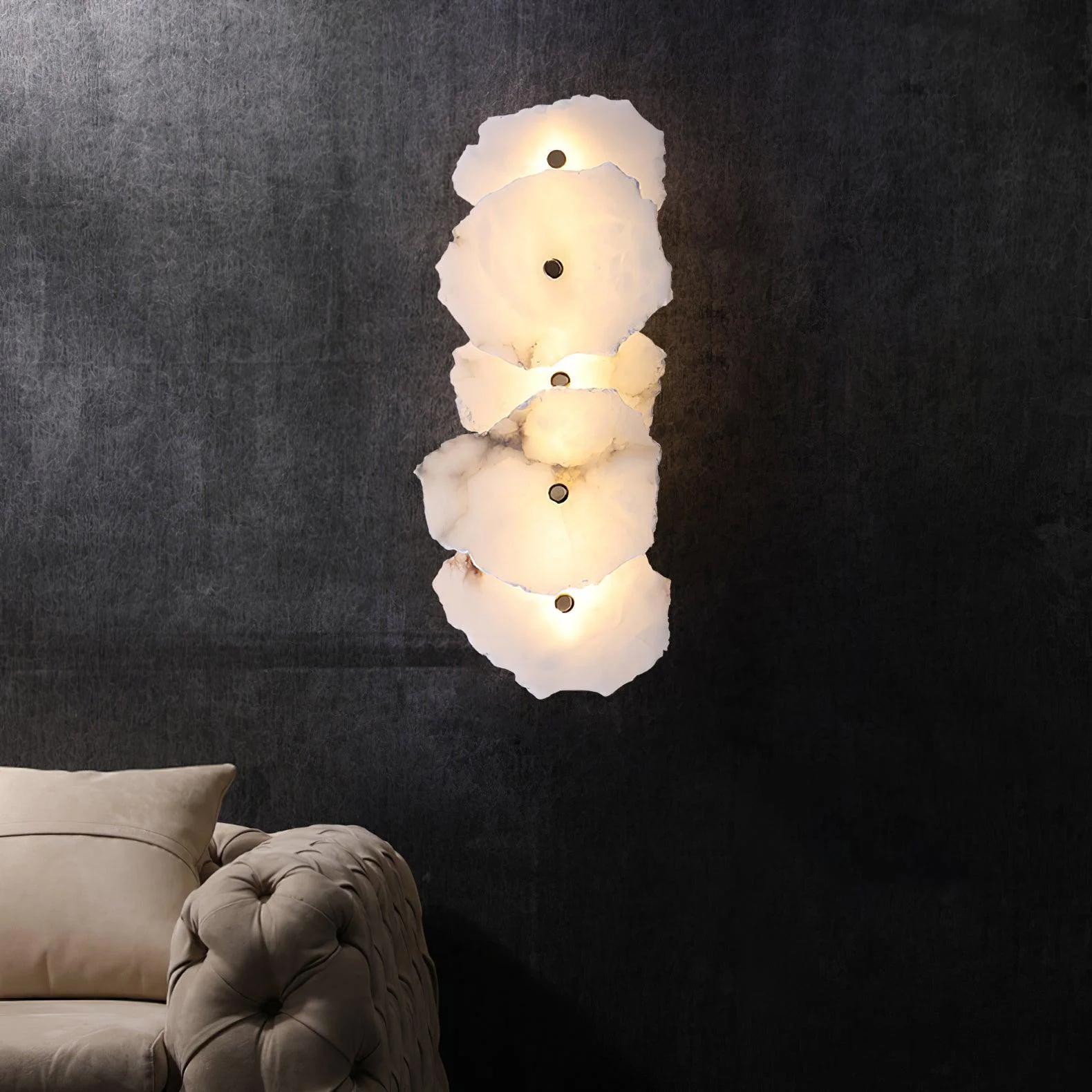 Alaeila Floral Cluster Alabaster Wall Light - Image 17
