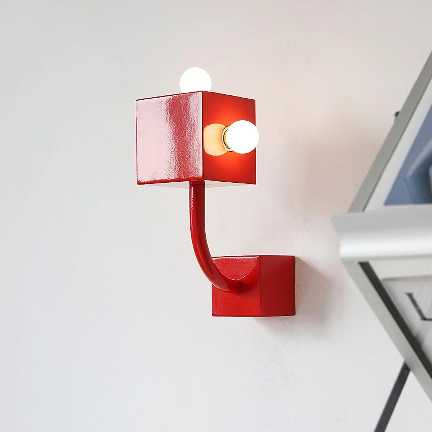 Alanna Individual Creativity Red Cube Wall Lamp - Image 4