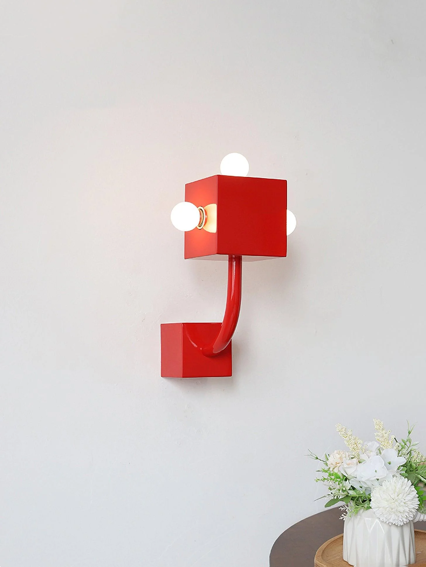 Alanna Individual Creativity Red Cube Wall Lamp - Image 6