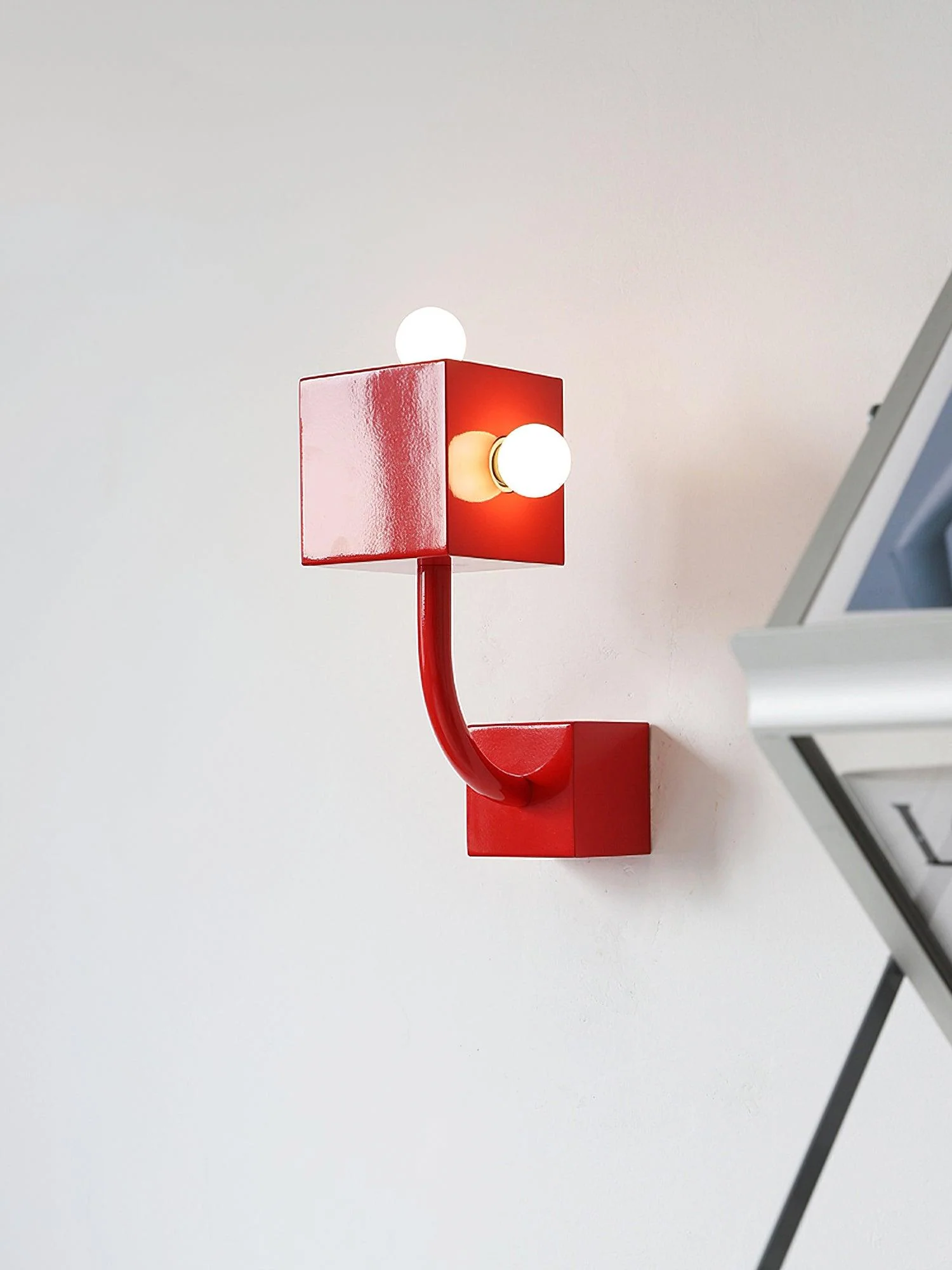 Alanna Individual Creativity Red Cube Wall Lamp - Image 7